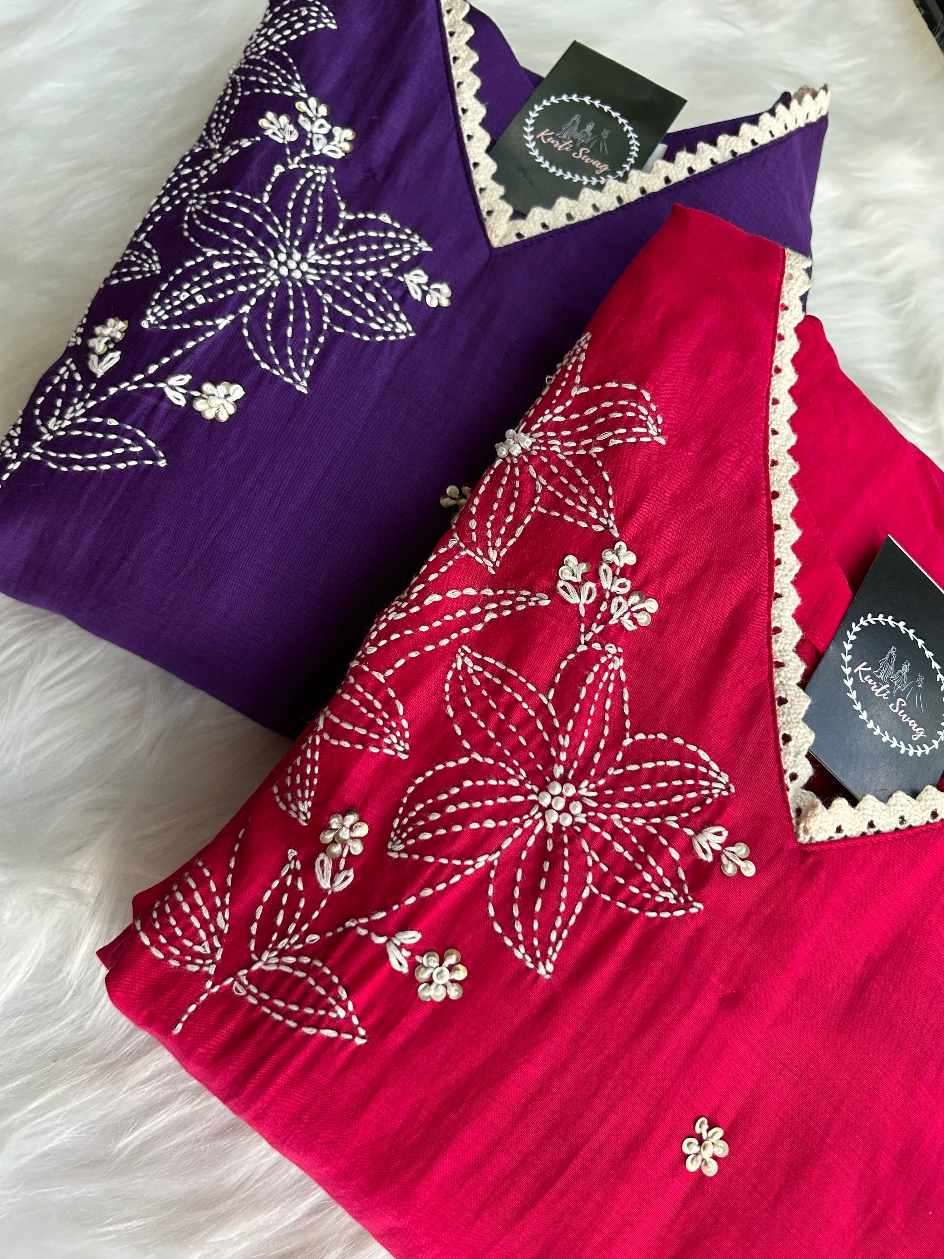 “AADYA” Premium Dola Silk Thread Embroidered Suit Set ✨♥️ | KurtiSwag