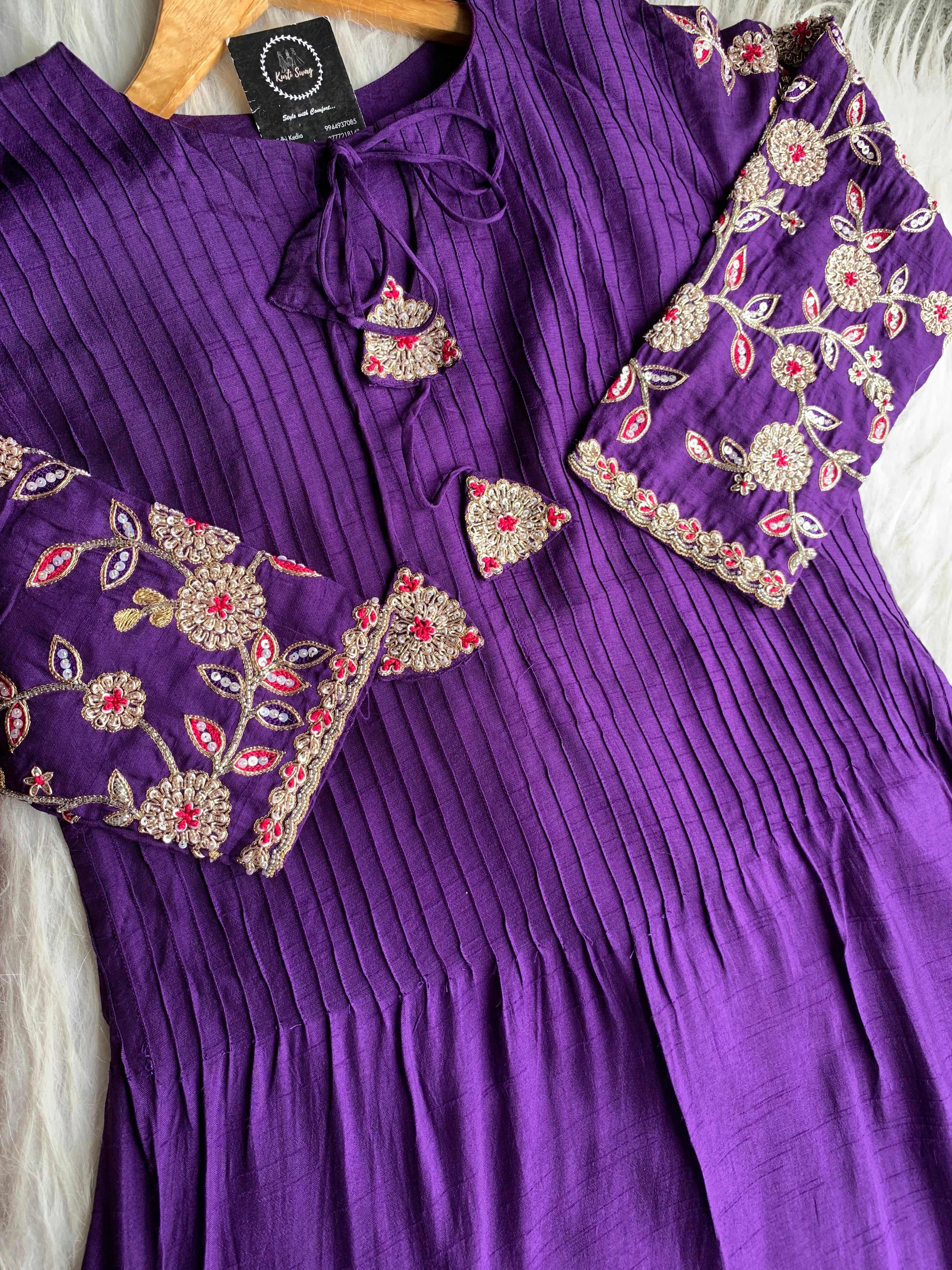 “SON CHIDYA” Premium Dola Silk Kurta With Handwork | KurtiSwag