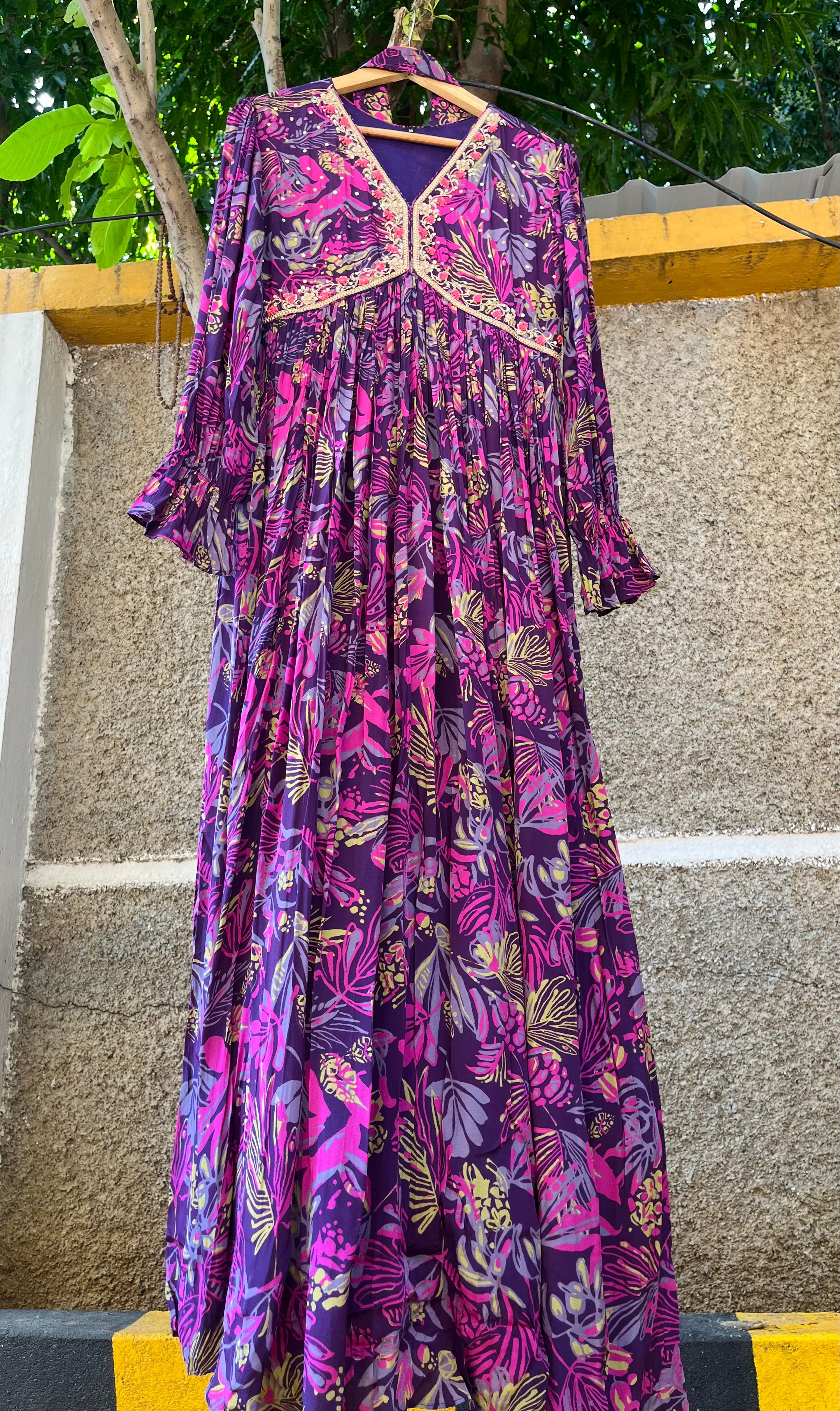 “PURPLE LUSH” Premium Muslin Gowns 💜 | KurtiSwag