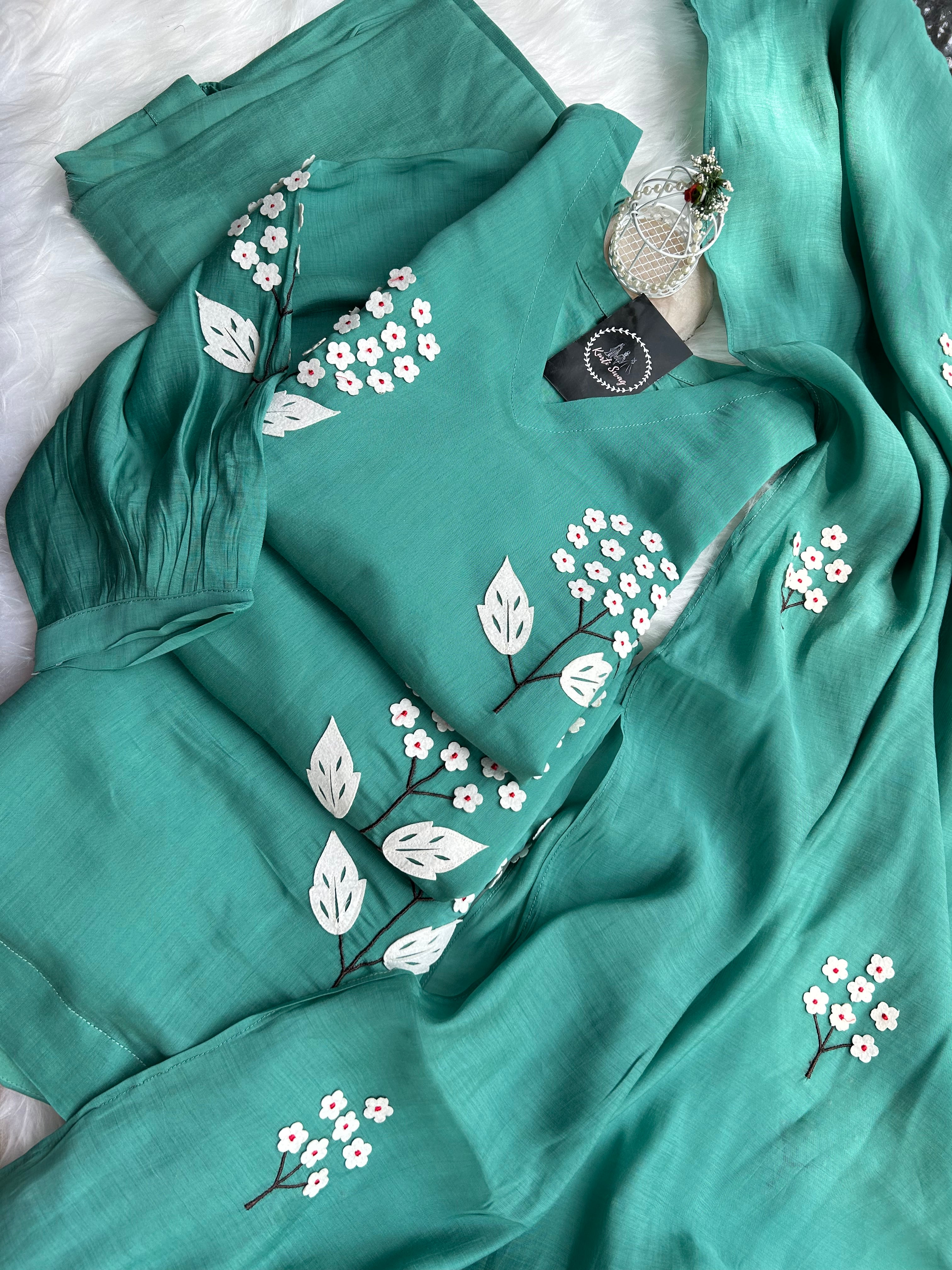 “The Flora Vibe” Premium Mul Chanderi Kurti Set✨💕 | KurtiSwag