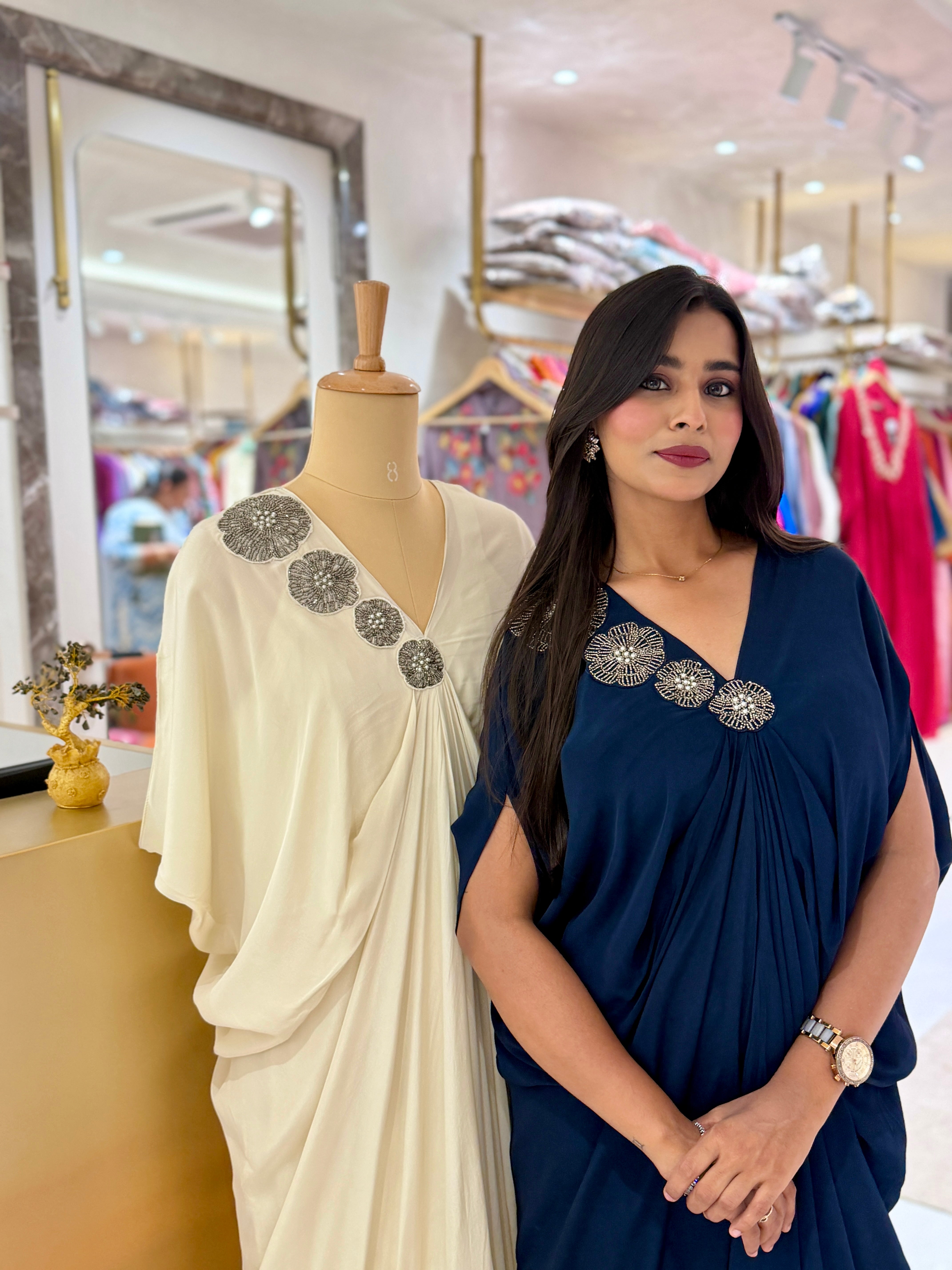 “AKSHITA” Indowestern Cowl Dress 👗 | KurtiSwag