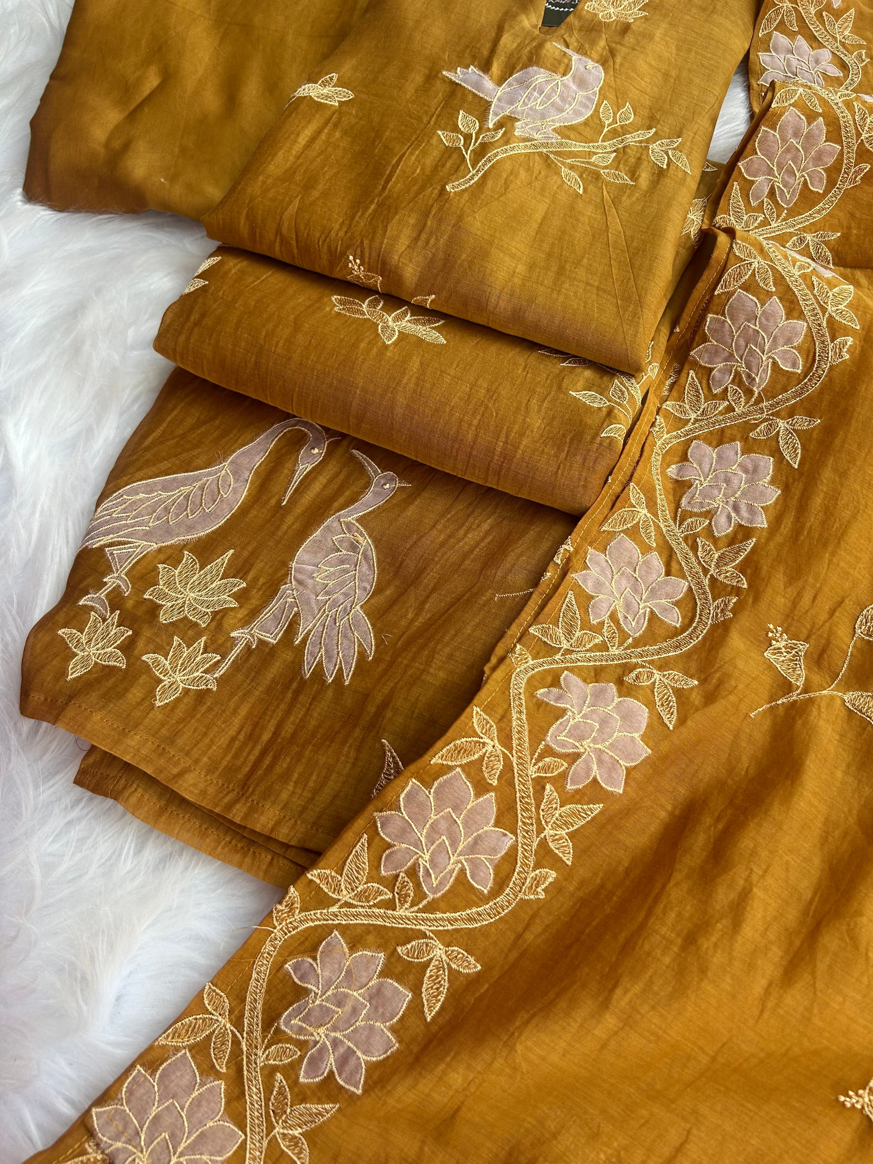 “BIRD EDIT” Mul Chanderi Summer Suit Set ✨💕 | KurtiSwag