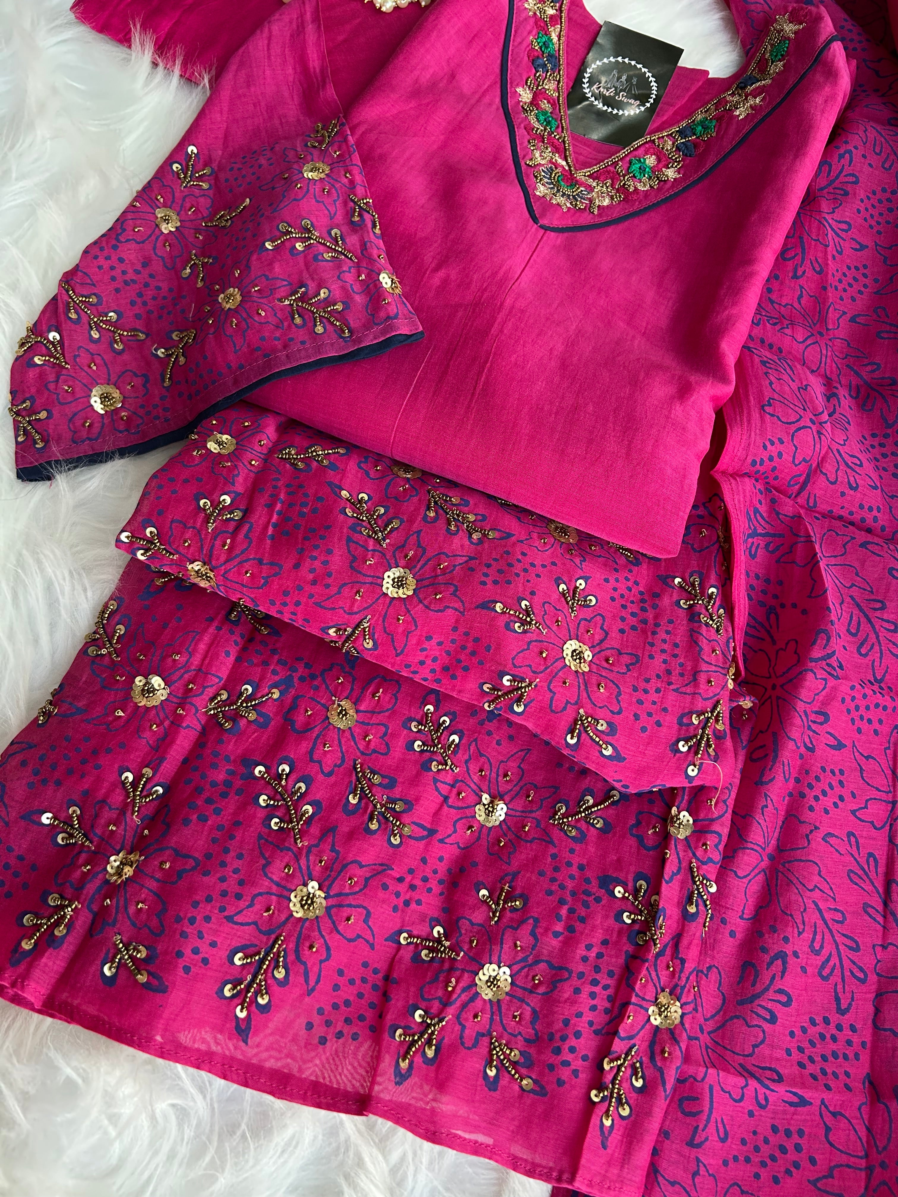 “KOMAL” Mul Chanderi Kurta Set | KurtiSwag