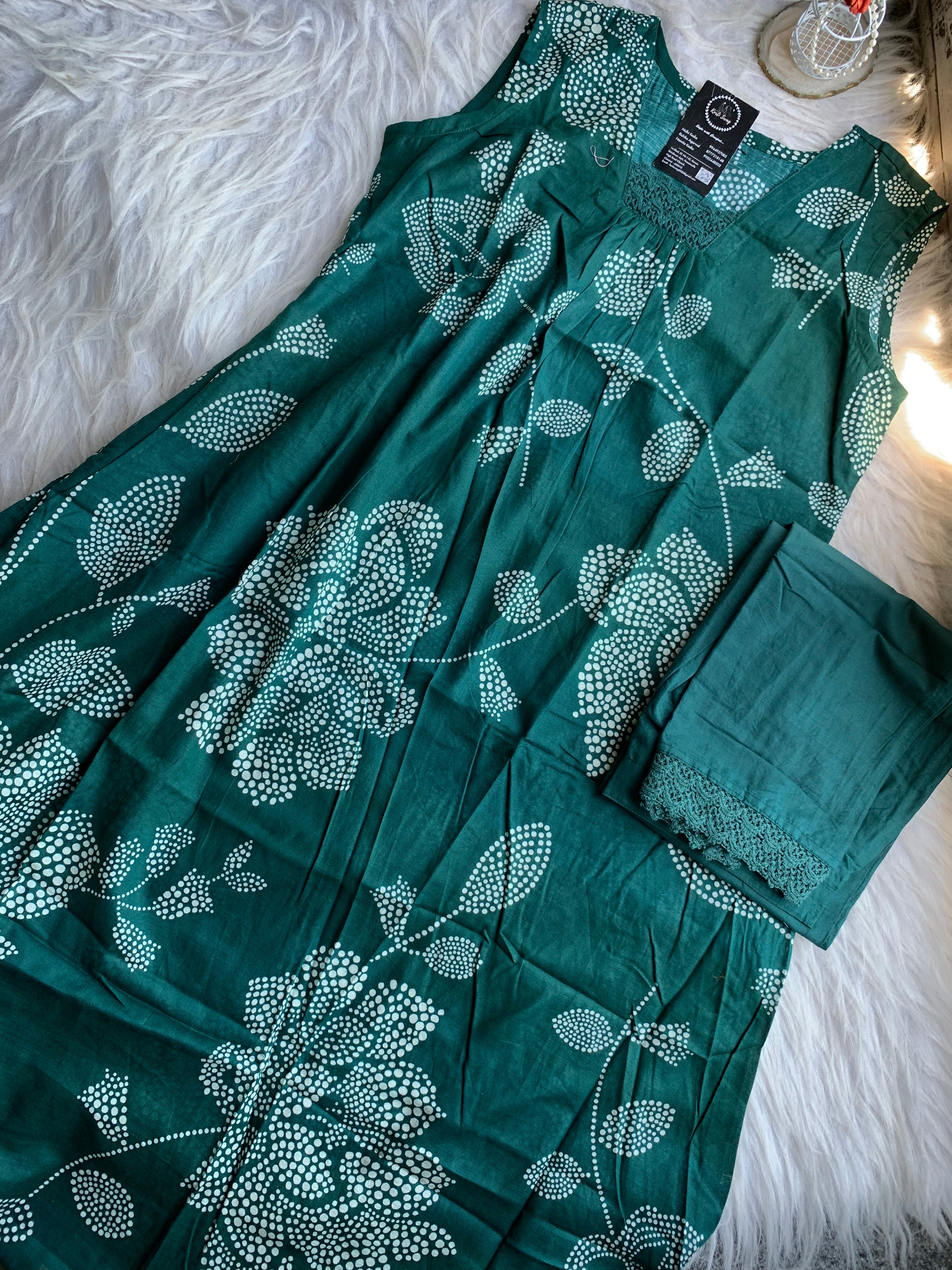"TAMANA" Printed Sleeveless Cotton Kurta Pant Set ☀️ | KurtiSwag