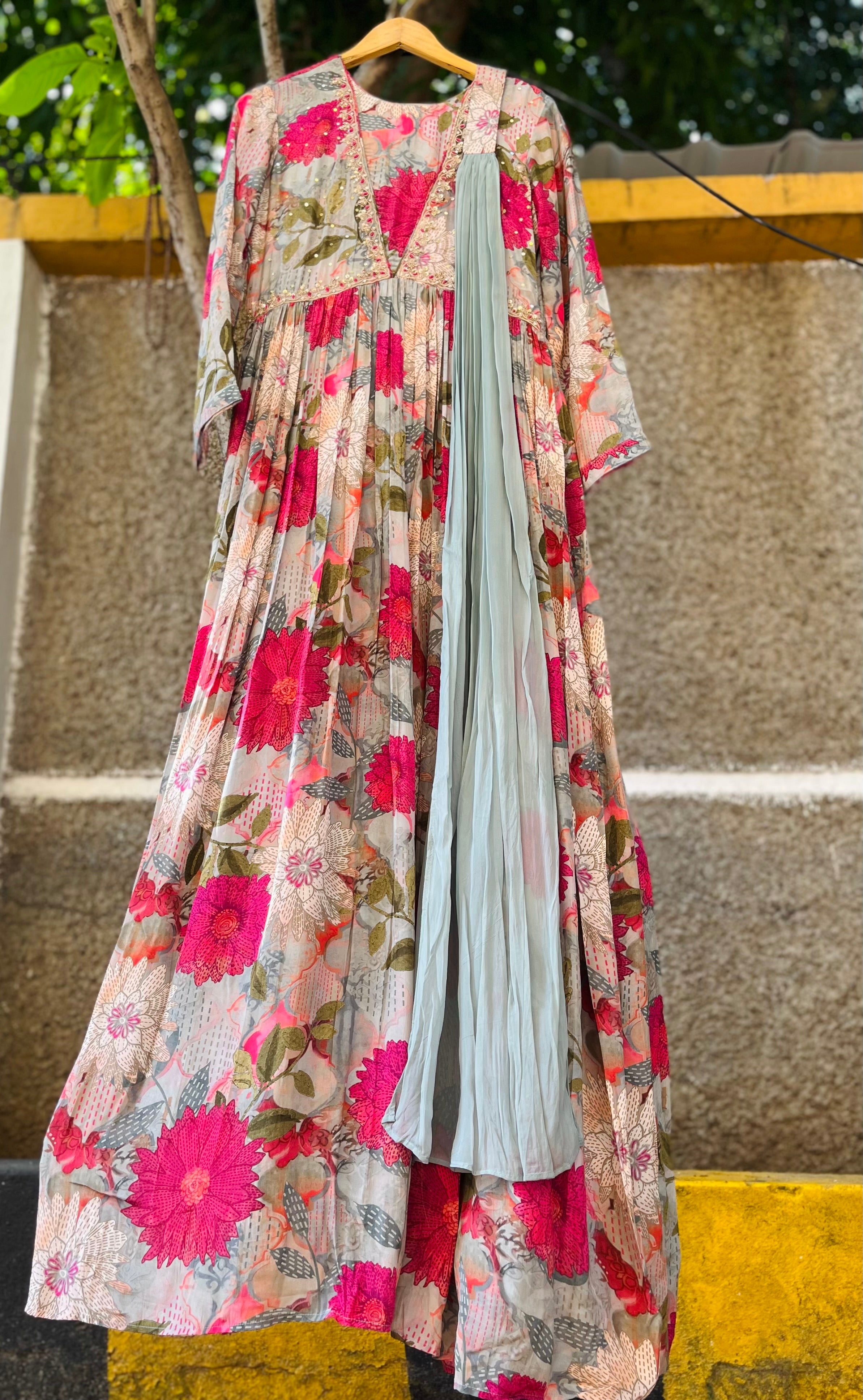 “Floral Extravaganza “ Premium Muslin Gowns 💕 | KurtiSwag