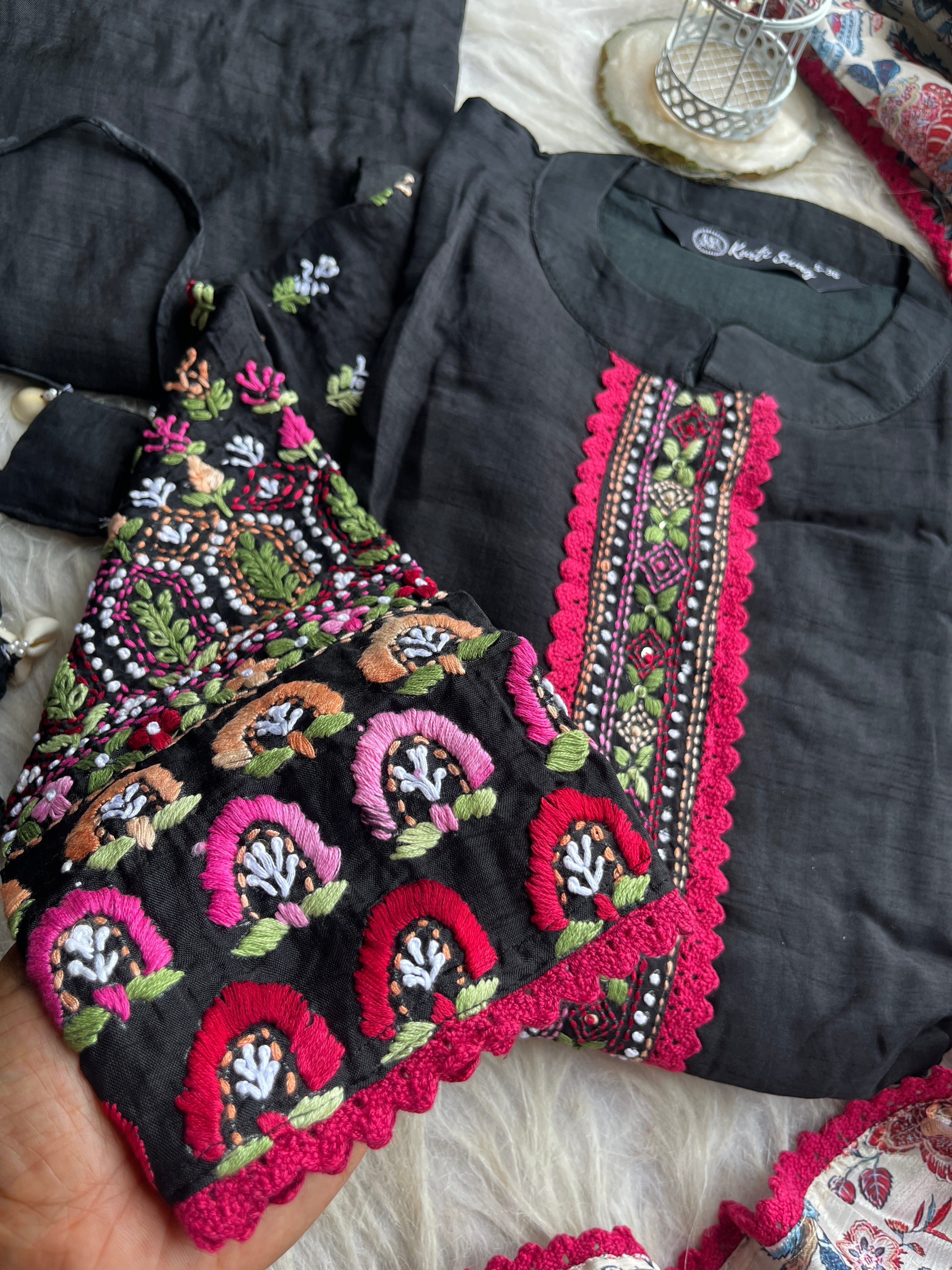 “SHABNAM” Dola Silk Thread Embroidery Suit Set ✨♥️ | KurtiSwag