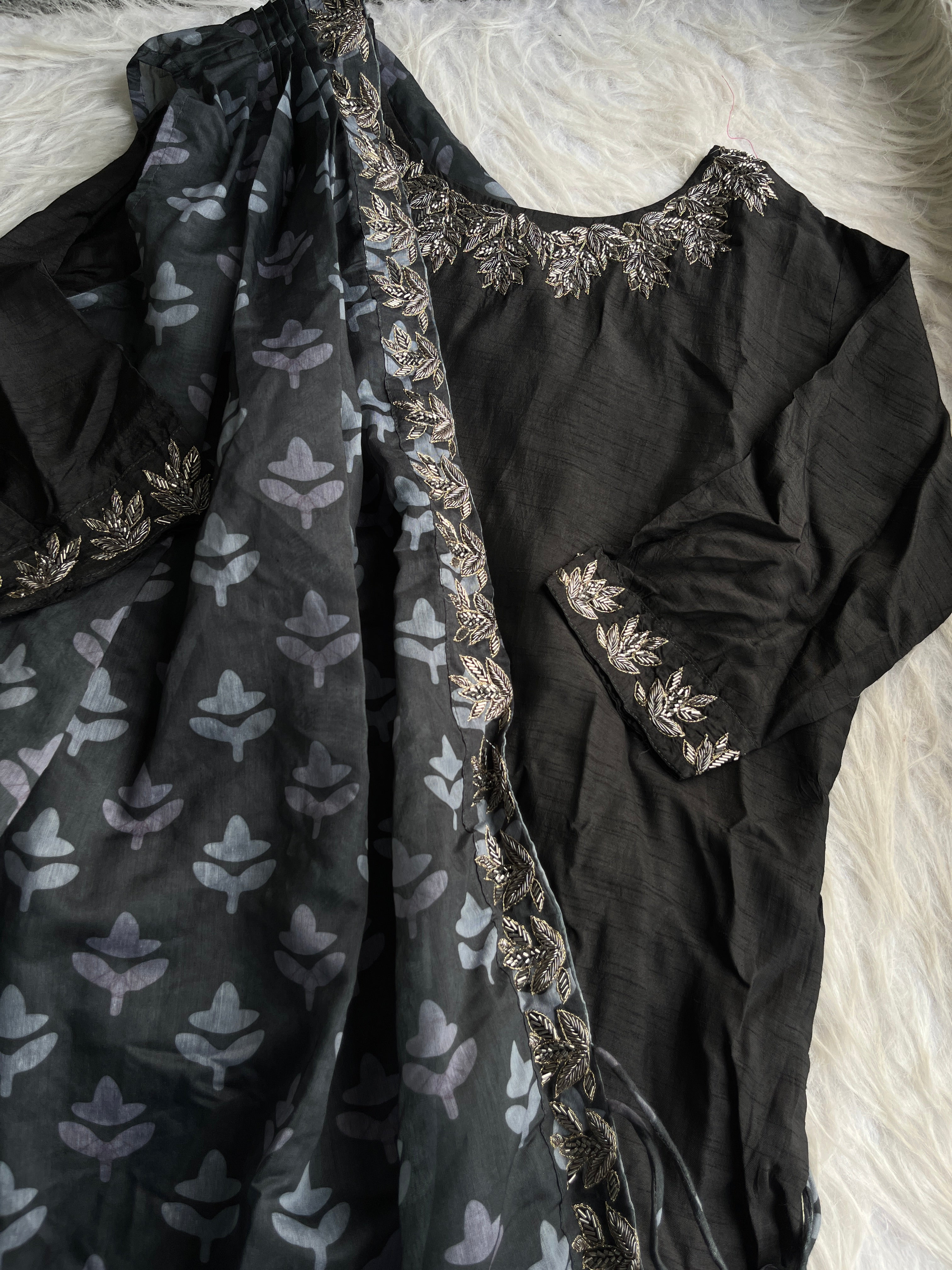 “LUXE” Dola Silk Tunic With Attached Dupatta - Indowestern✨ | KurtiSwag