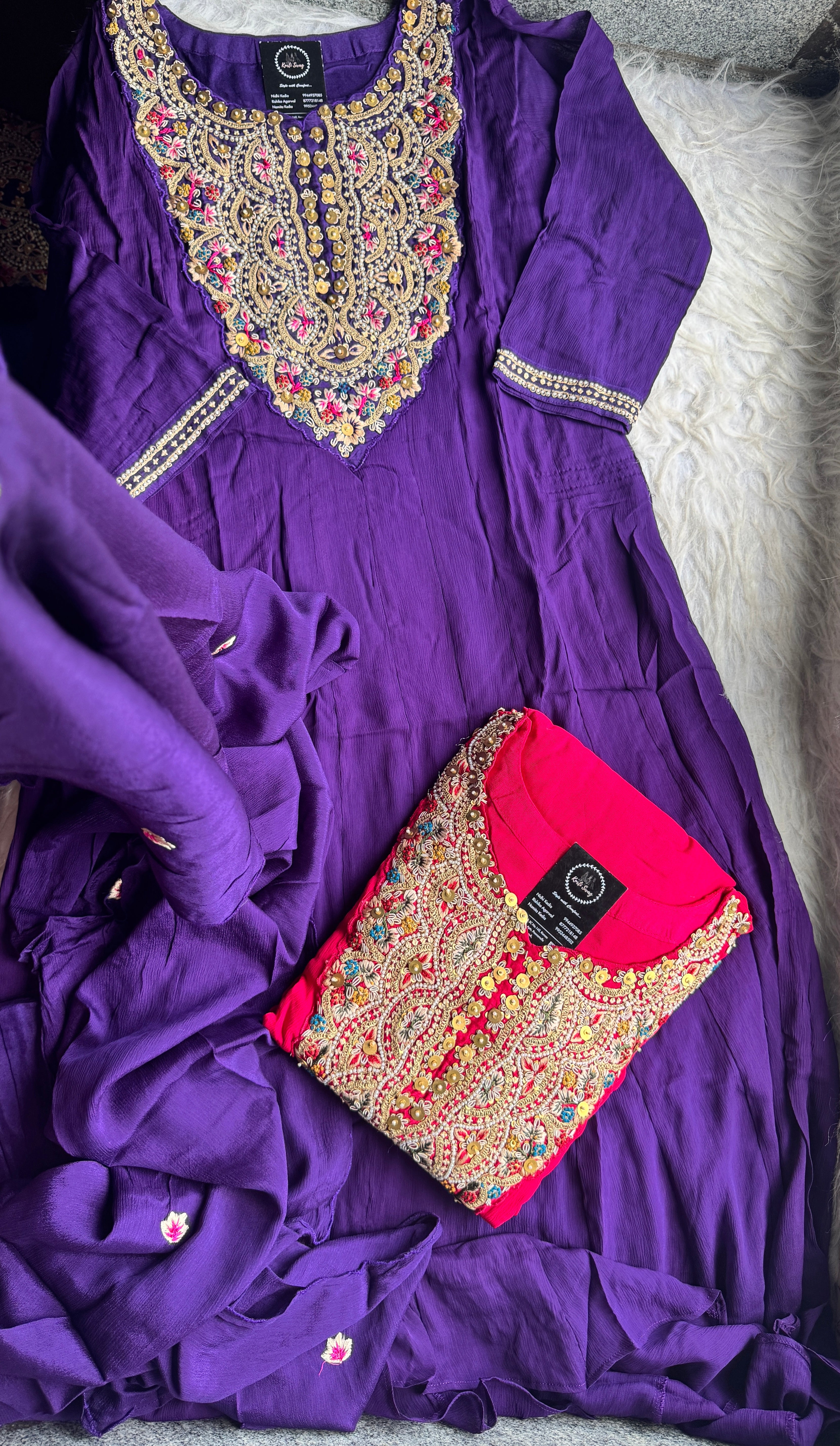 “SHRADDHA” Premium Georgette Handwork Anarkali Suit 💕✨ | KurtiSwag