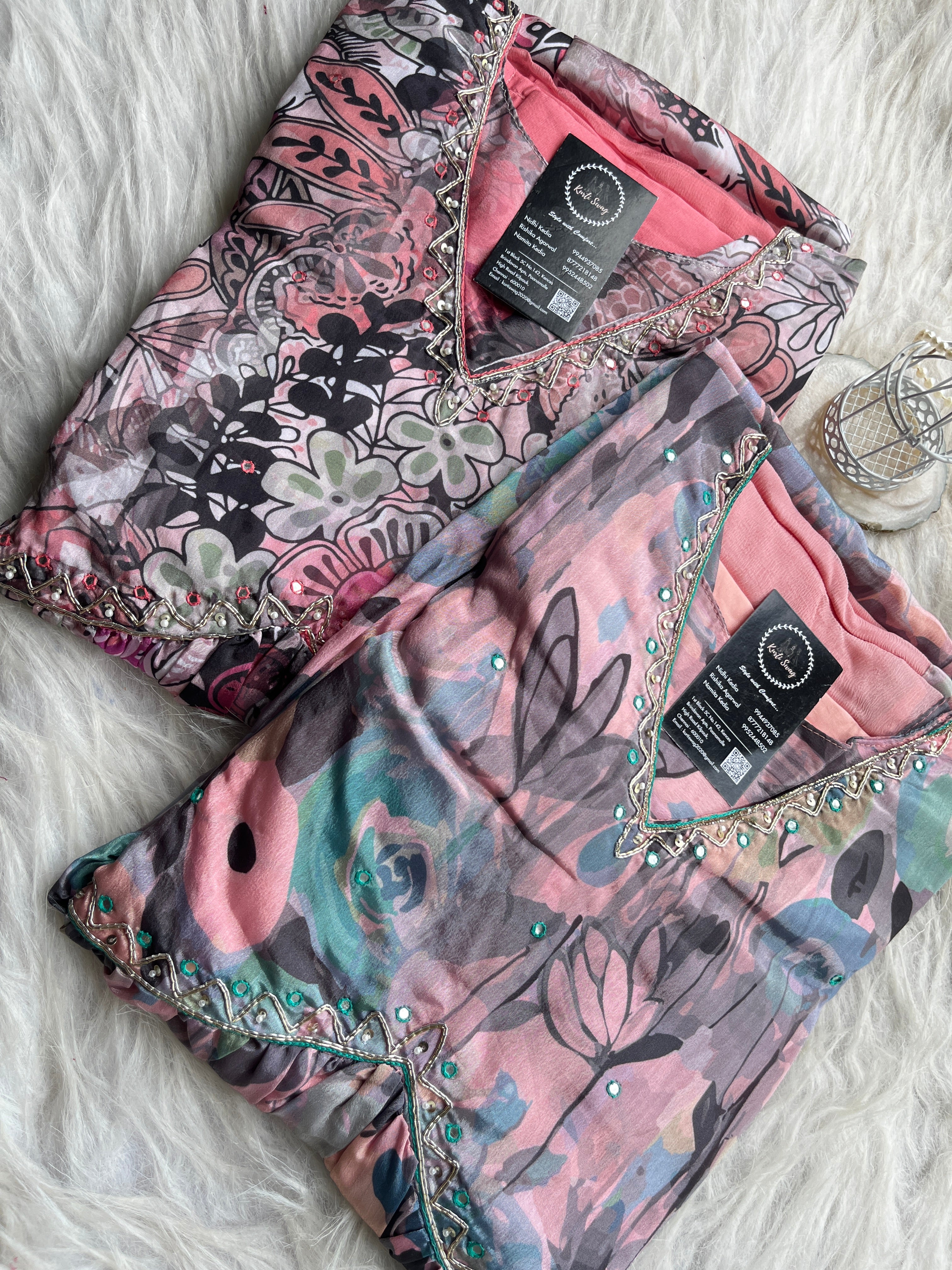 “SAIRA” Chinnon Digital Print Alia Suit Set ✨💕 | KurtiSwag
