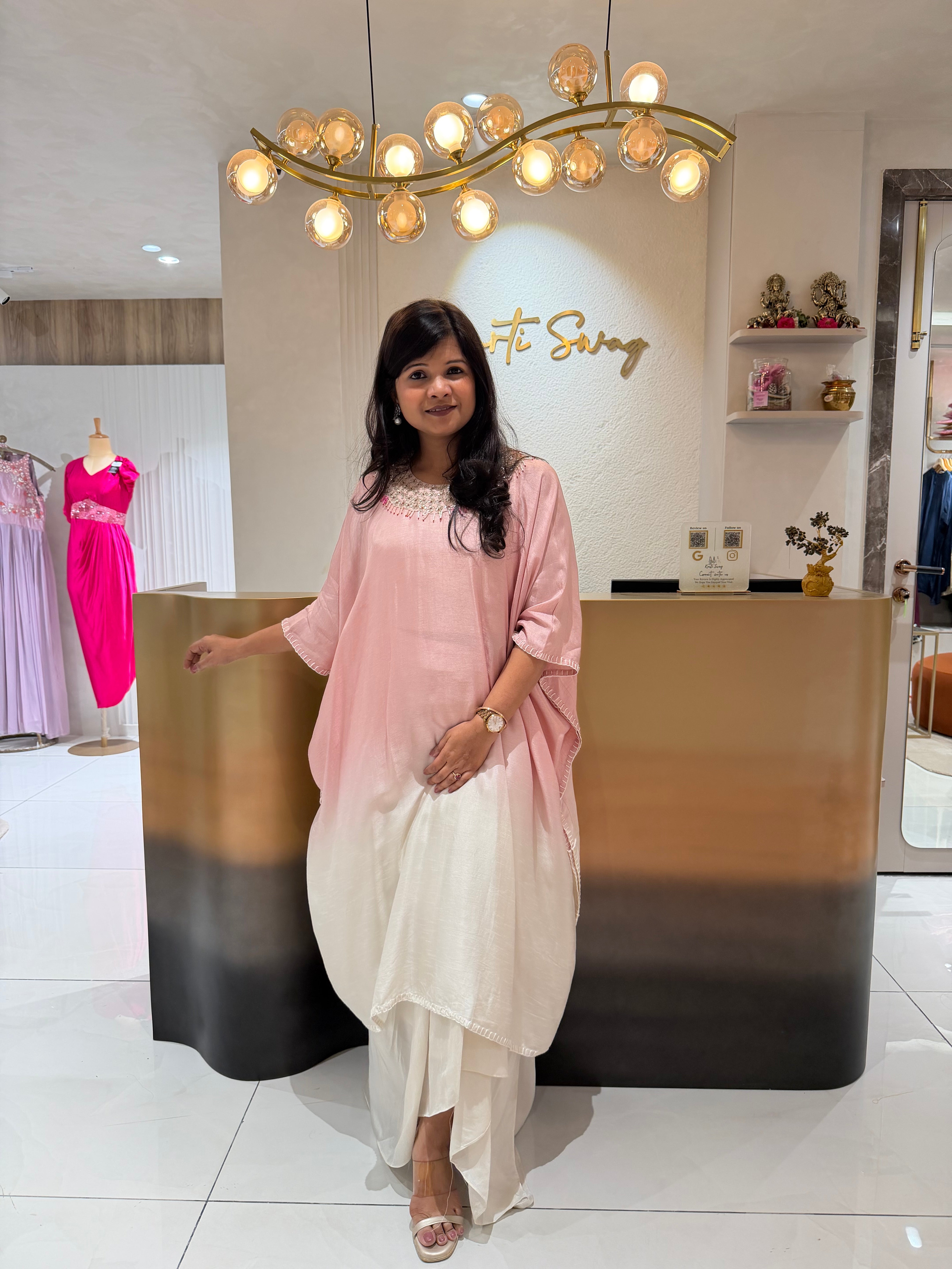 “DEEKSHA” Ombre Gota Set with Drape Skirt ✨💕 | KurtiSwag