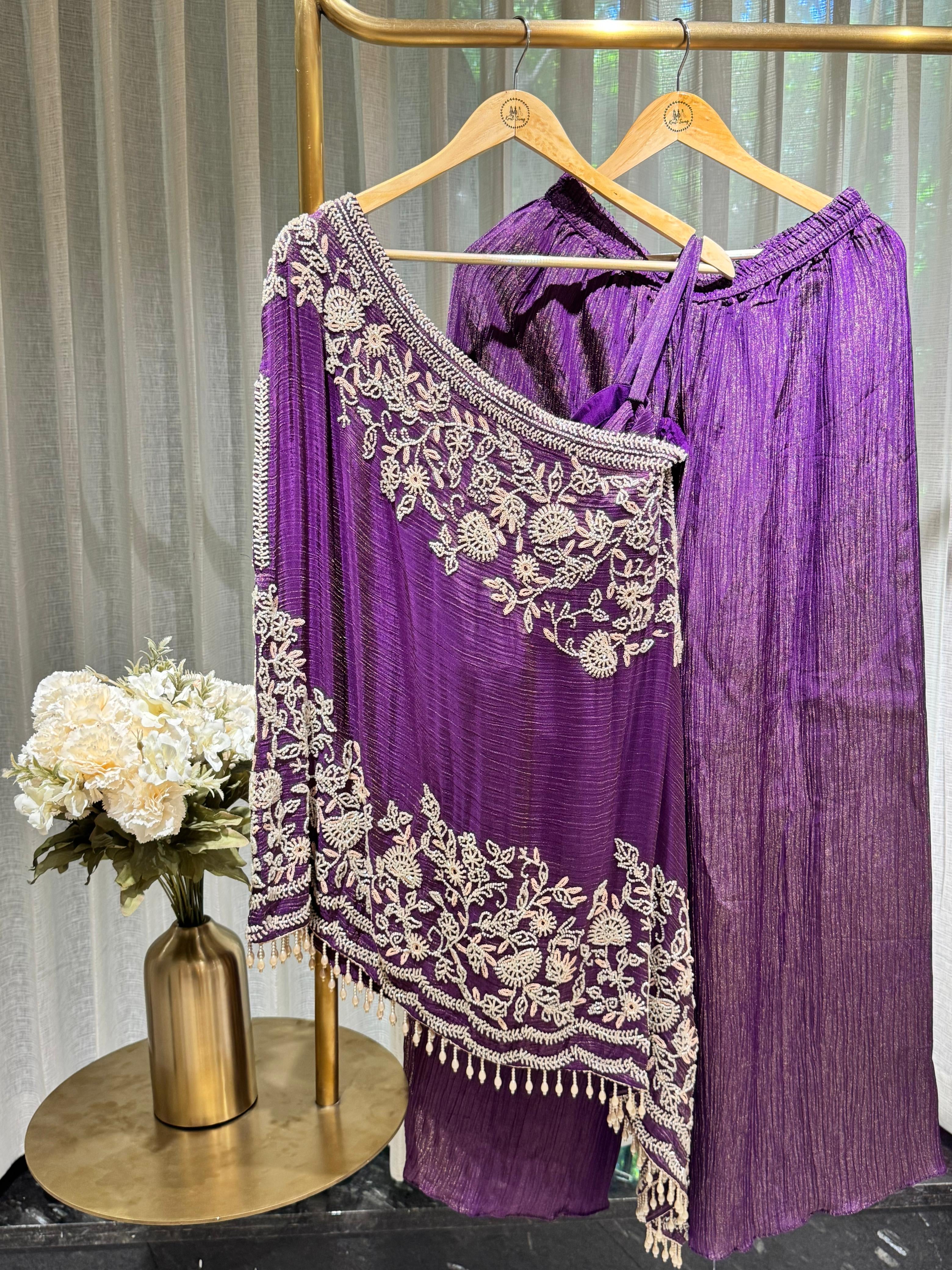 “ELIZEH” Indo Western Set With One Shoulder Cape ✨ | KurtiSwag