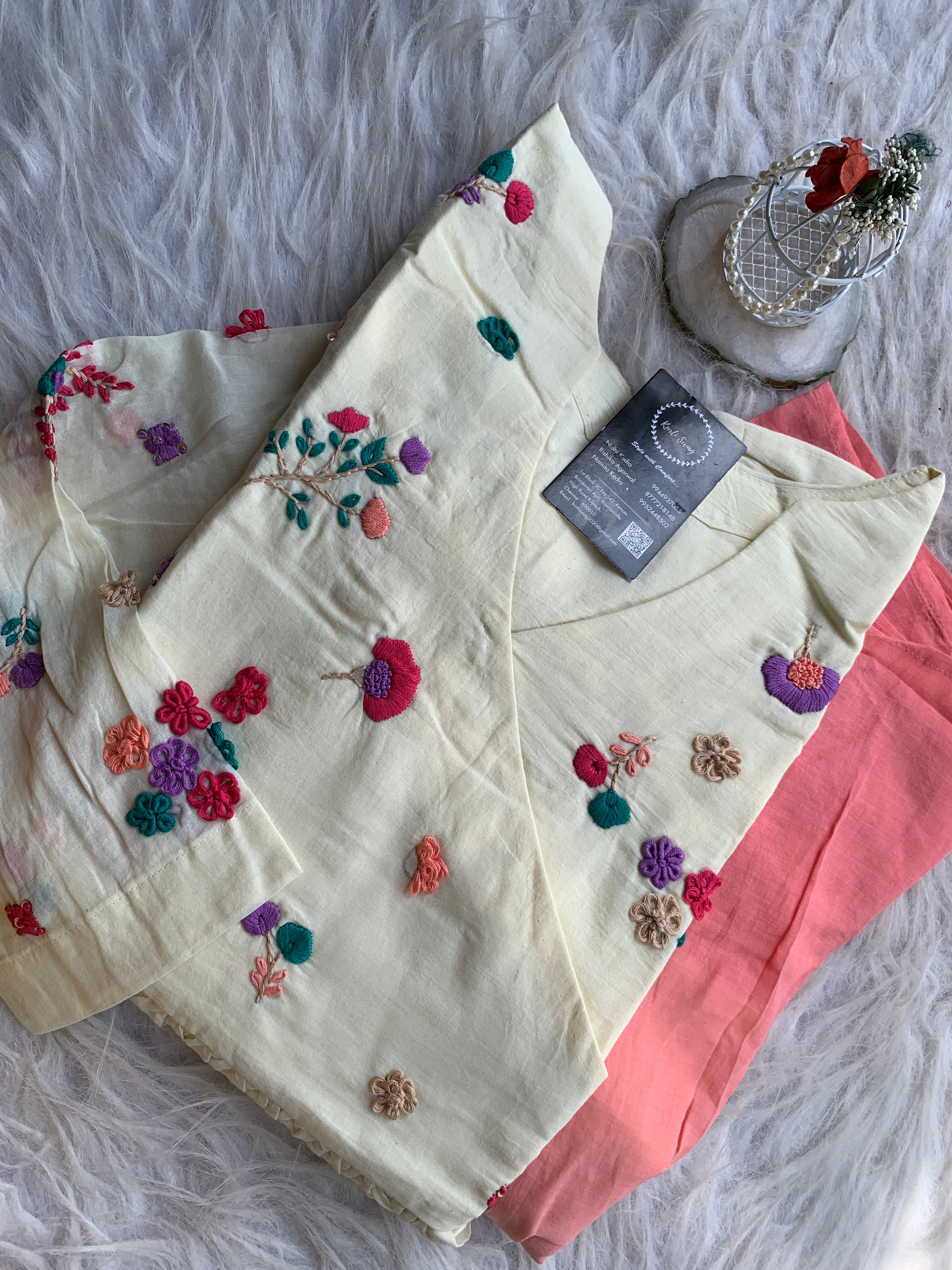 "ROSHNI" Pure Mul Cotton Kurti In Ombré Shades | KurtiSwag