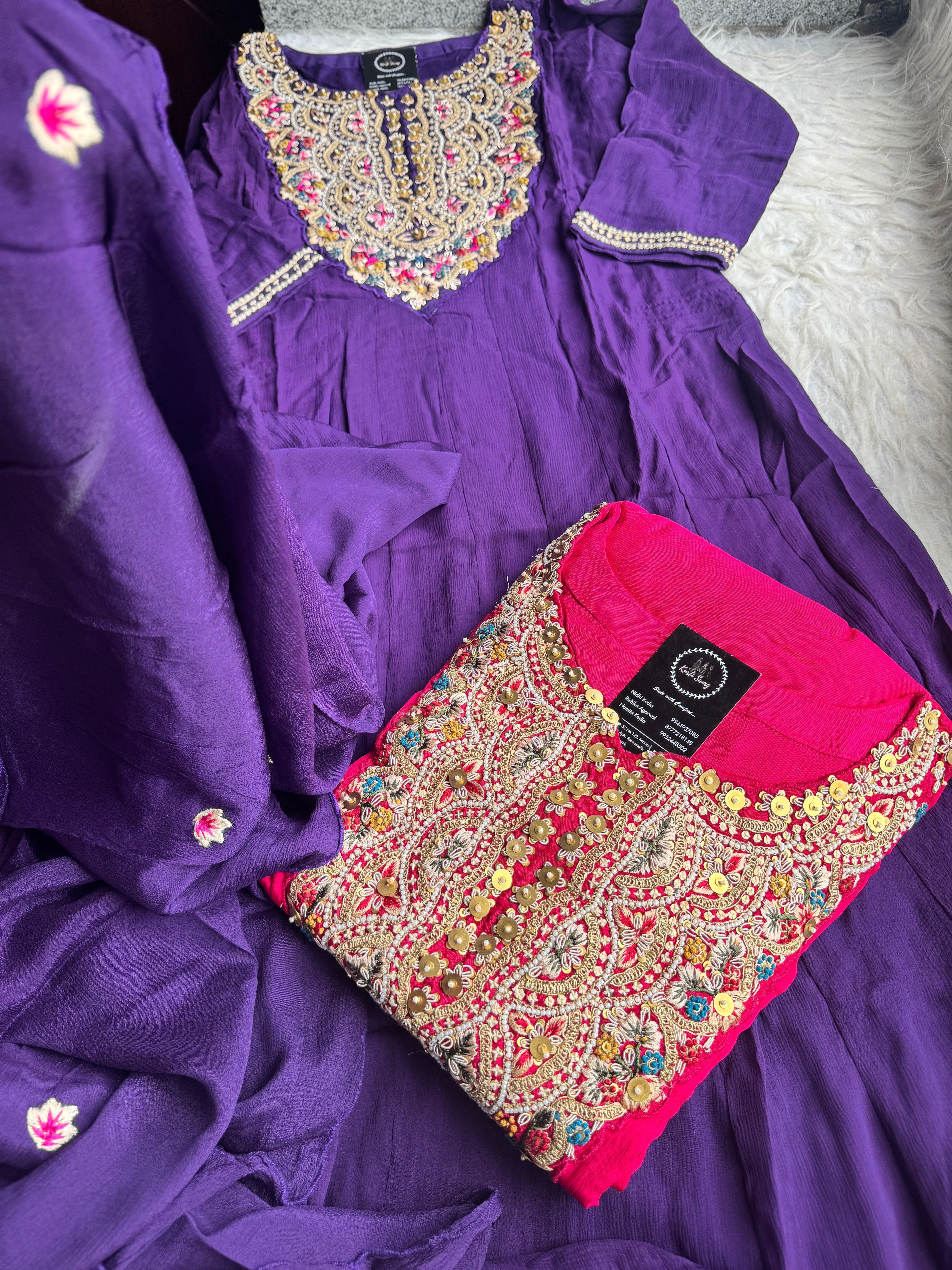 “SHRADDHA” Premium Georgette Handwork Anarkali Suit 💕✨ | KurtiSwag