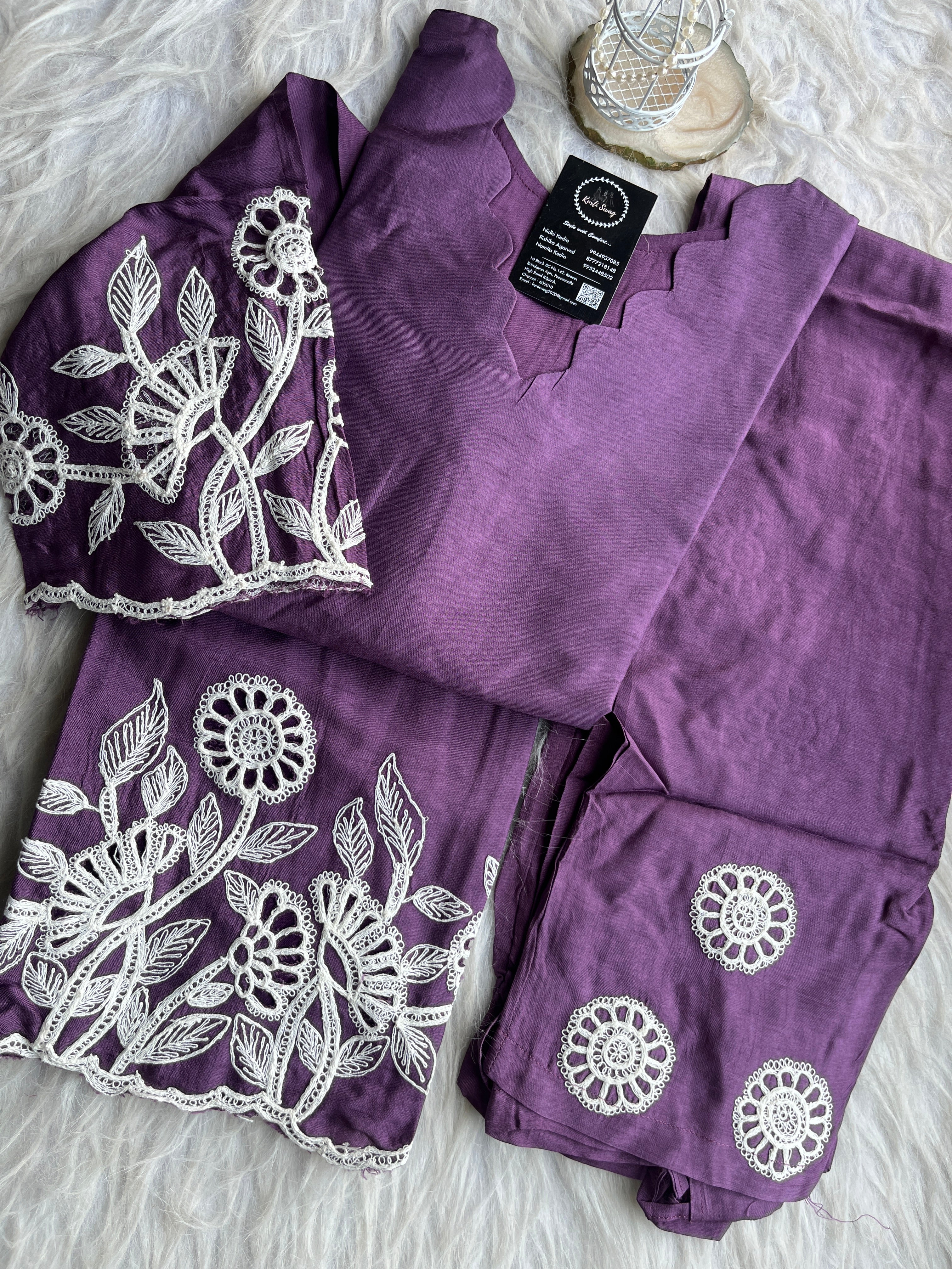 “HEERAL” Dola Silk Thread Cut Work Coord Set ✨💕 | KurtiSwag