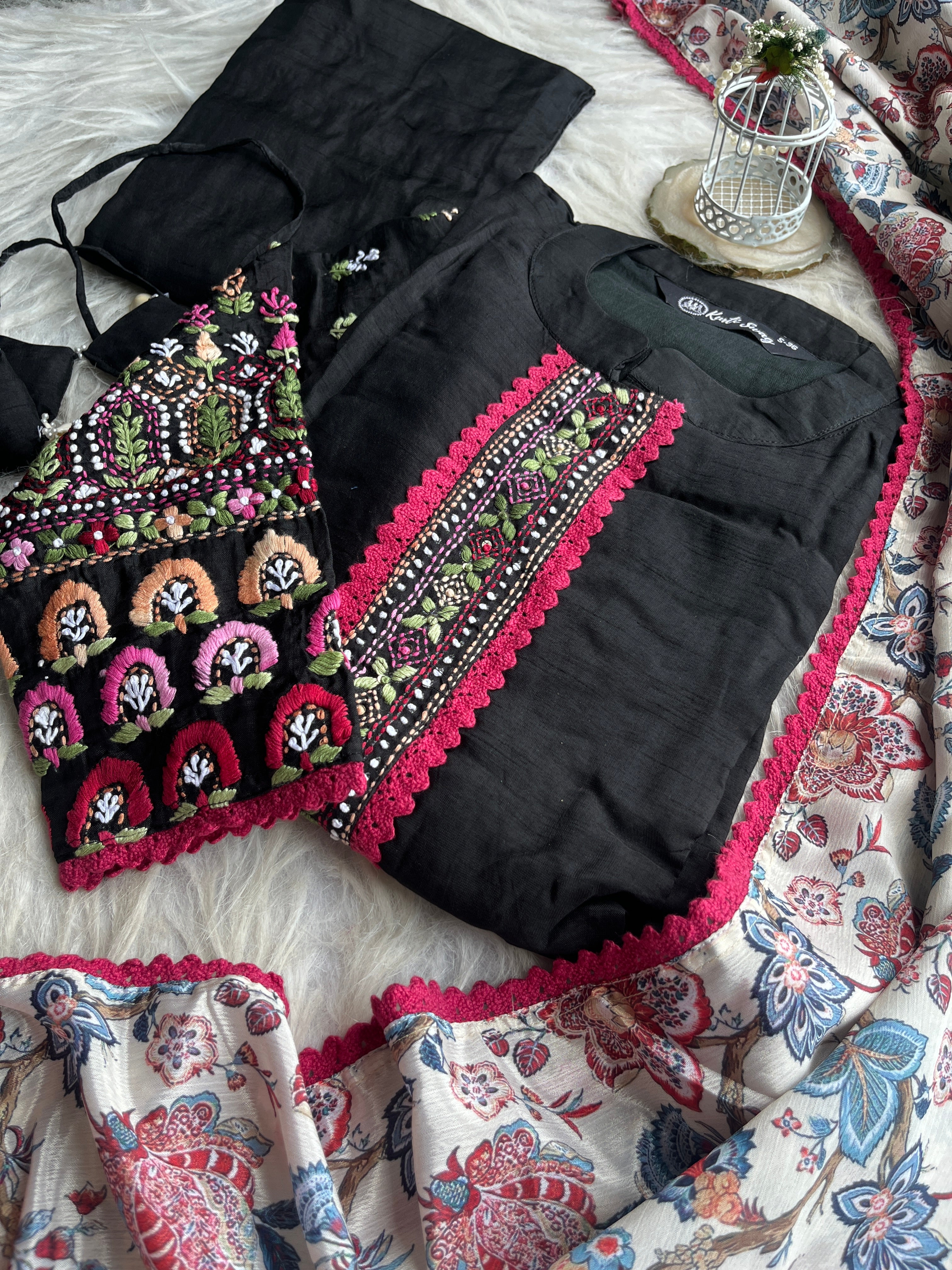 “SHABNAM” Dola Silk Thread Embroidery Suit Set ✨♥️ | KurtiSwag