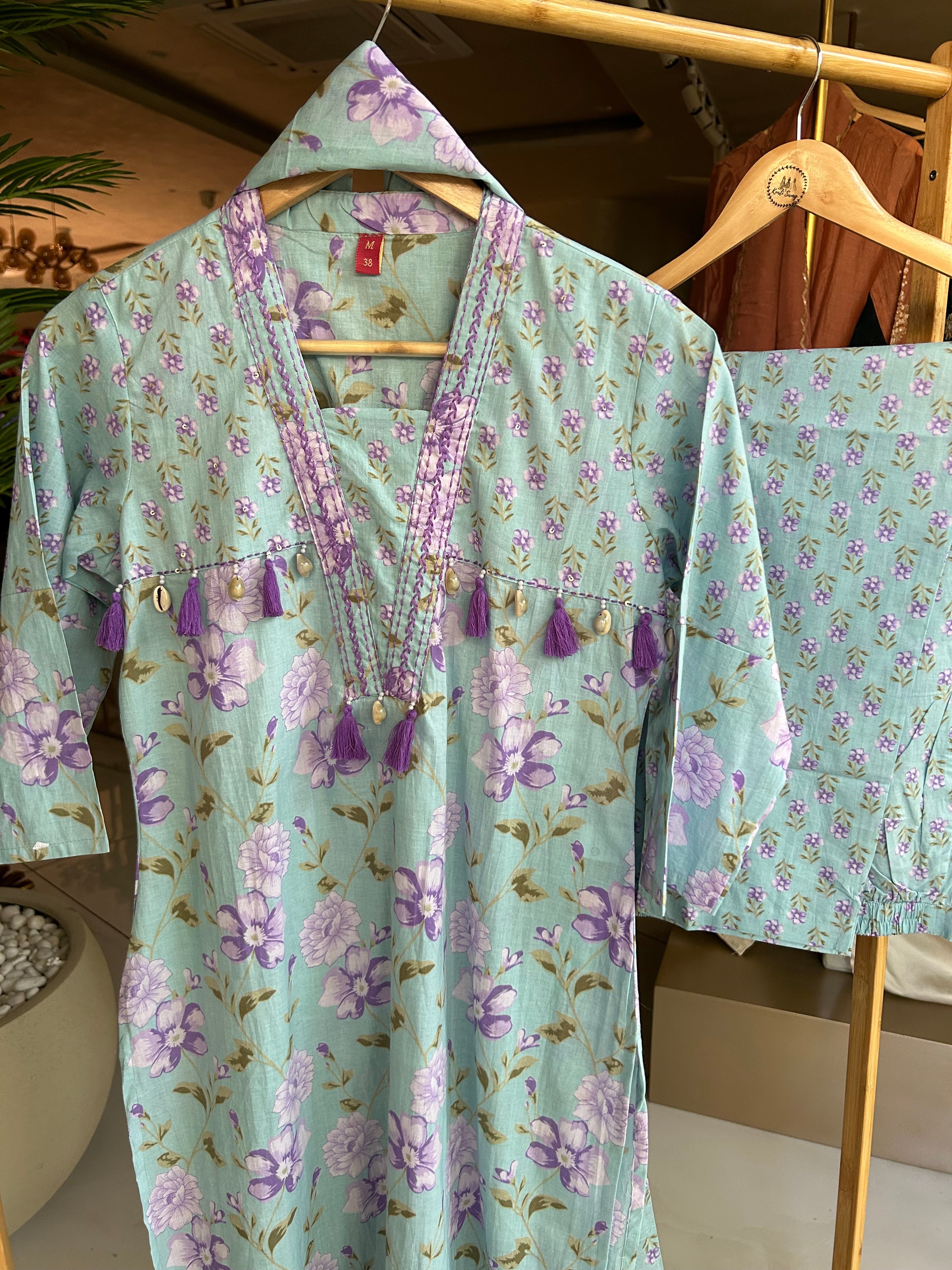 “PHOOL GARDEN” Cotton Printed Kurta Set | KurtiSwag