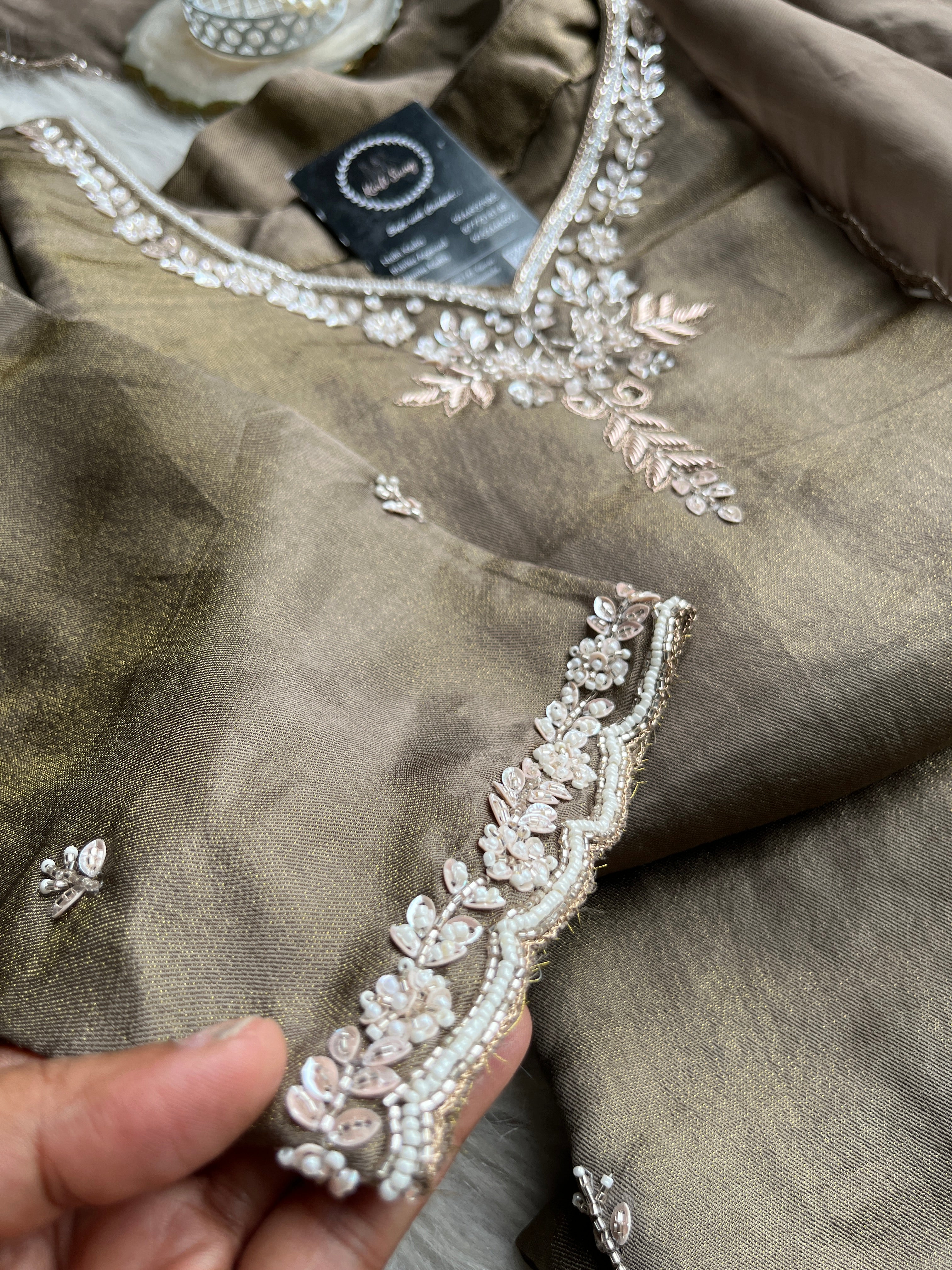 “RISHITA” Premium Tissue Silk Handwork Suit ✨ | KurtiSwag