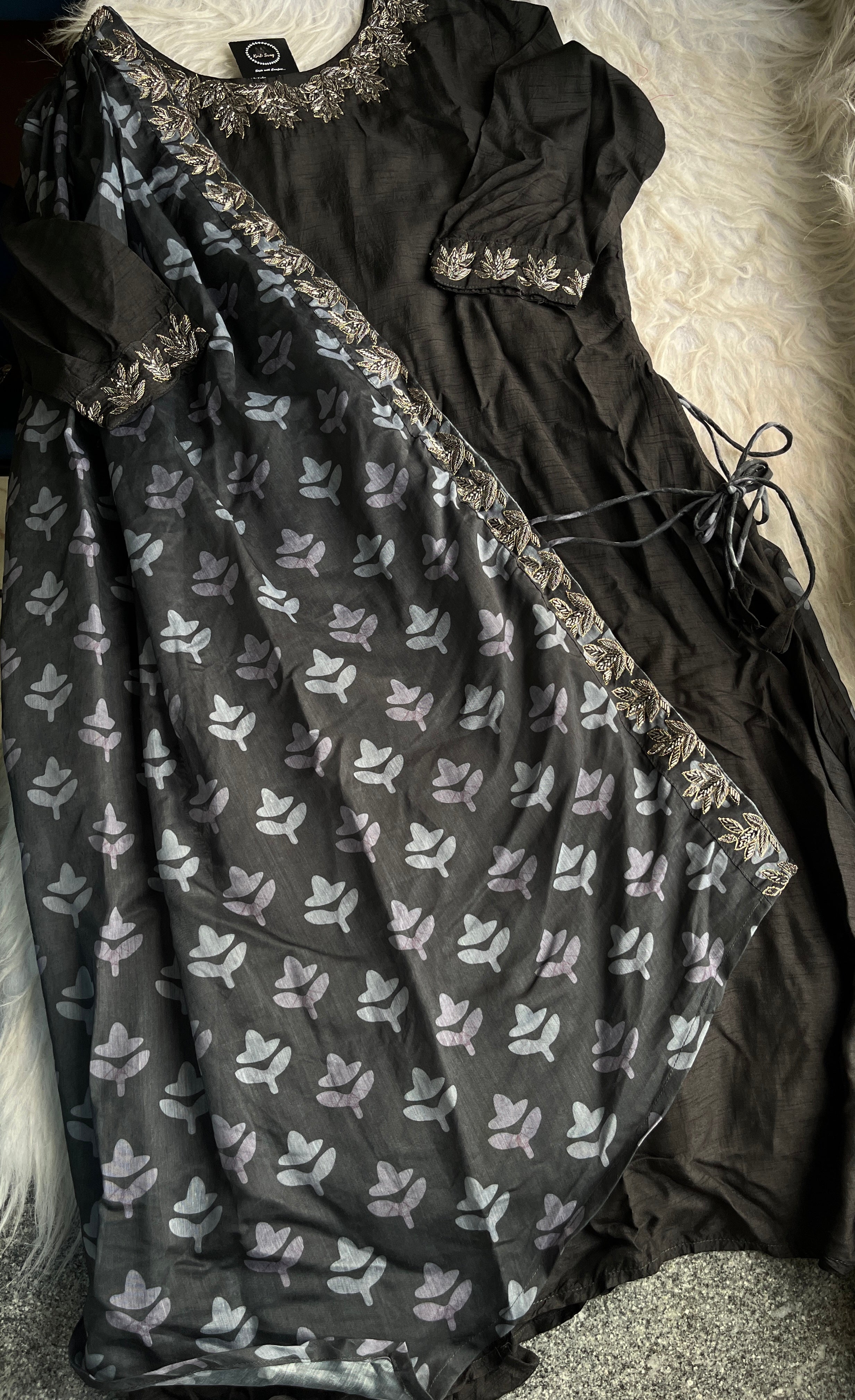 “LUXE” Dola Silk Tunic With Attached Dupatta - Indowestern✨ | KurtiSwag