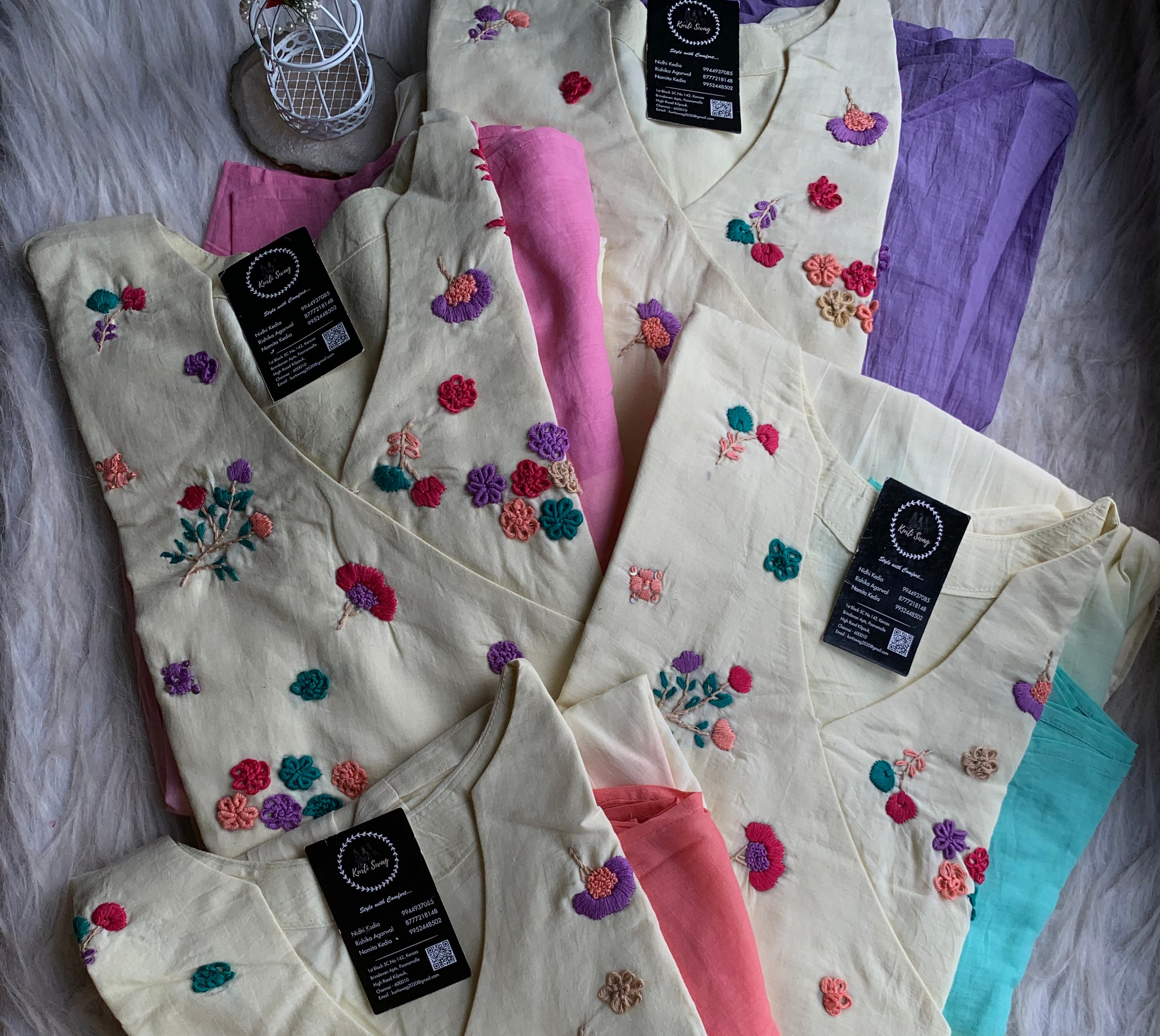 "ROSHNI" Pure Mul Cotton Kurti In Ombré Shades | KurtiSwag