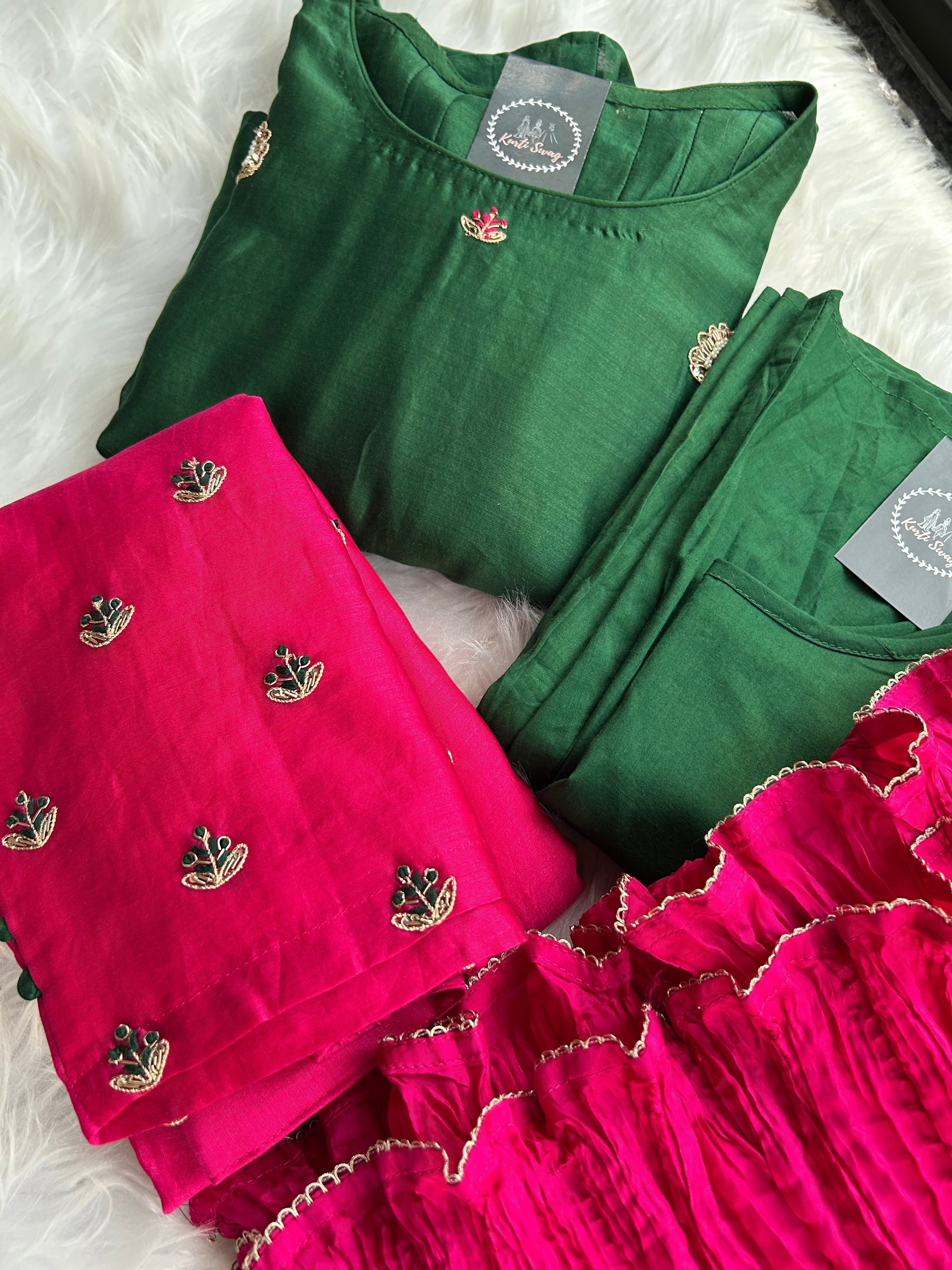 “SHAMA” Pure Chanderi Festive Wear Suit Set ✨🩷 | KurtiSwag