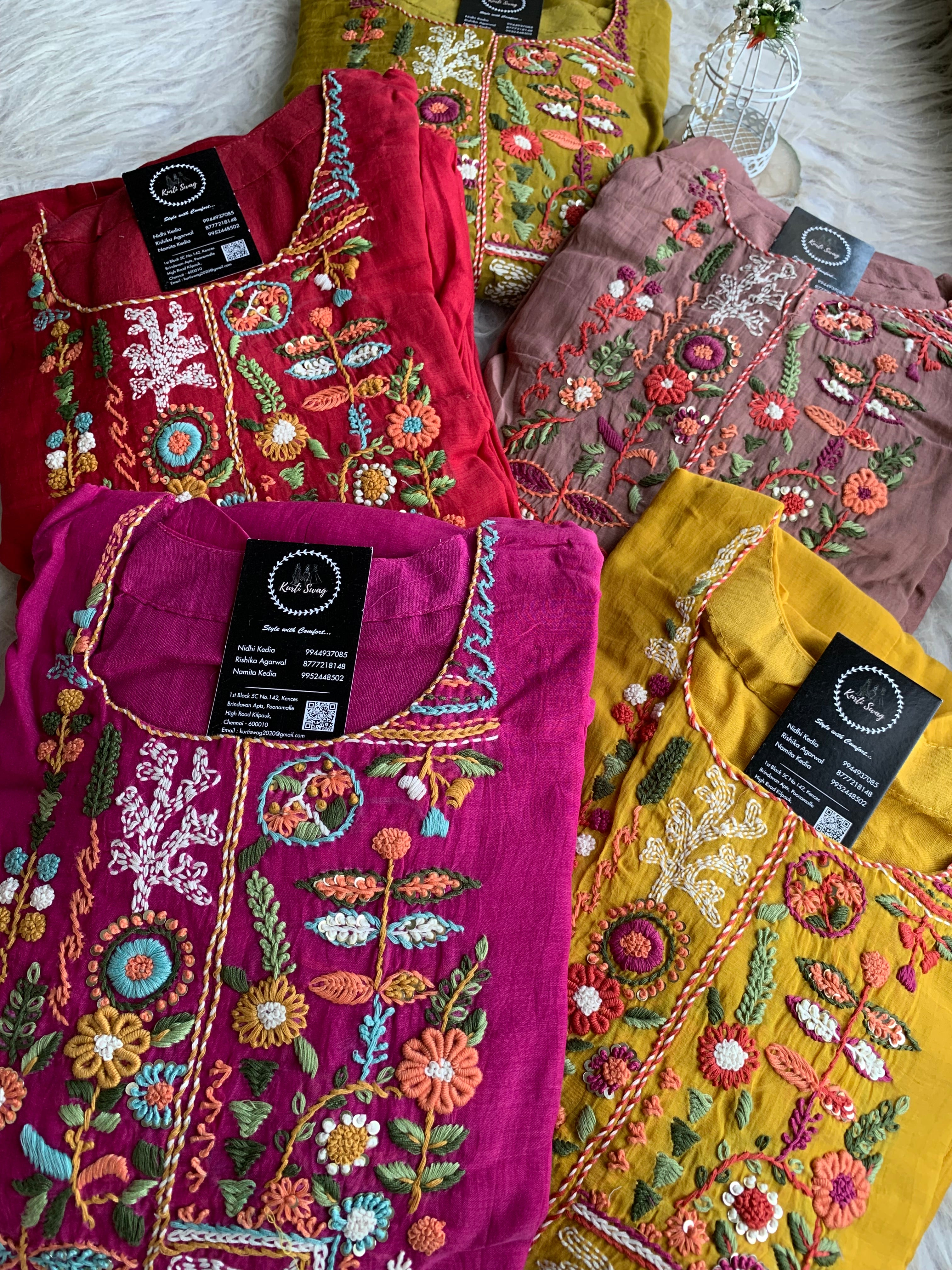 “ALANKAAR” Premium Mul Chanderi Thread Embroidered Suit Set ✨❤️✨ | KurtiSwag