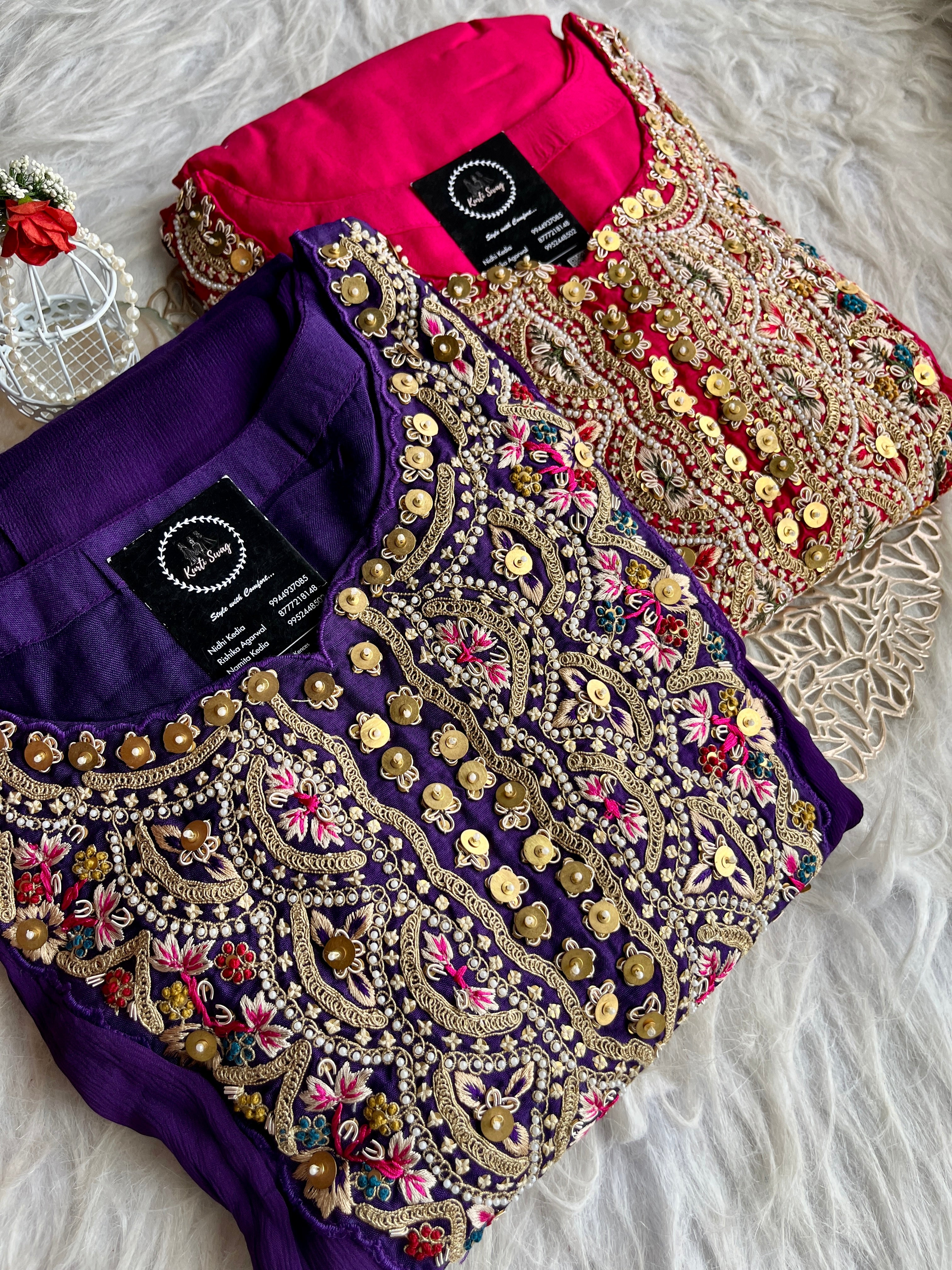 “SHRADDHA” Premium Georgette Handwork Anarkali Suit 💕✨ | KurtiSwag