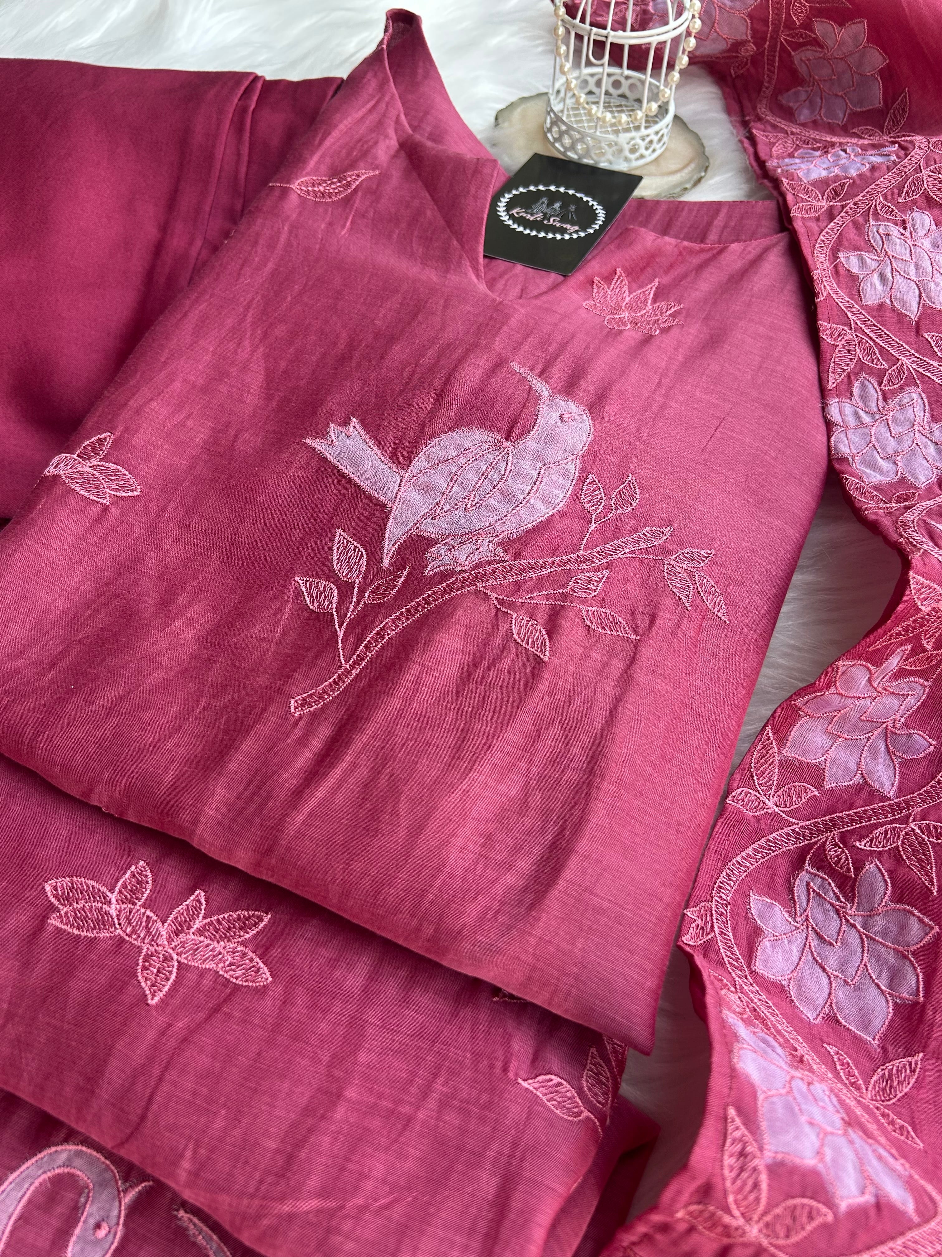“BIRD EDIT” Mul Chanderi Summer Suit Set ✨💕 | KurtiSwag