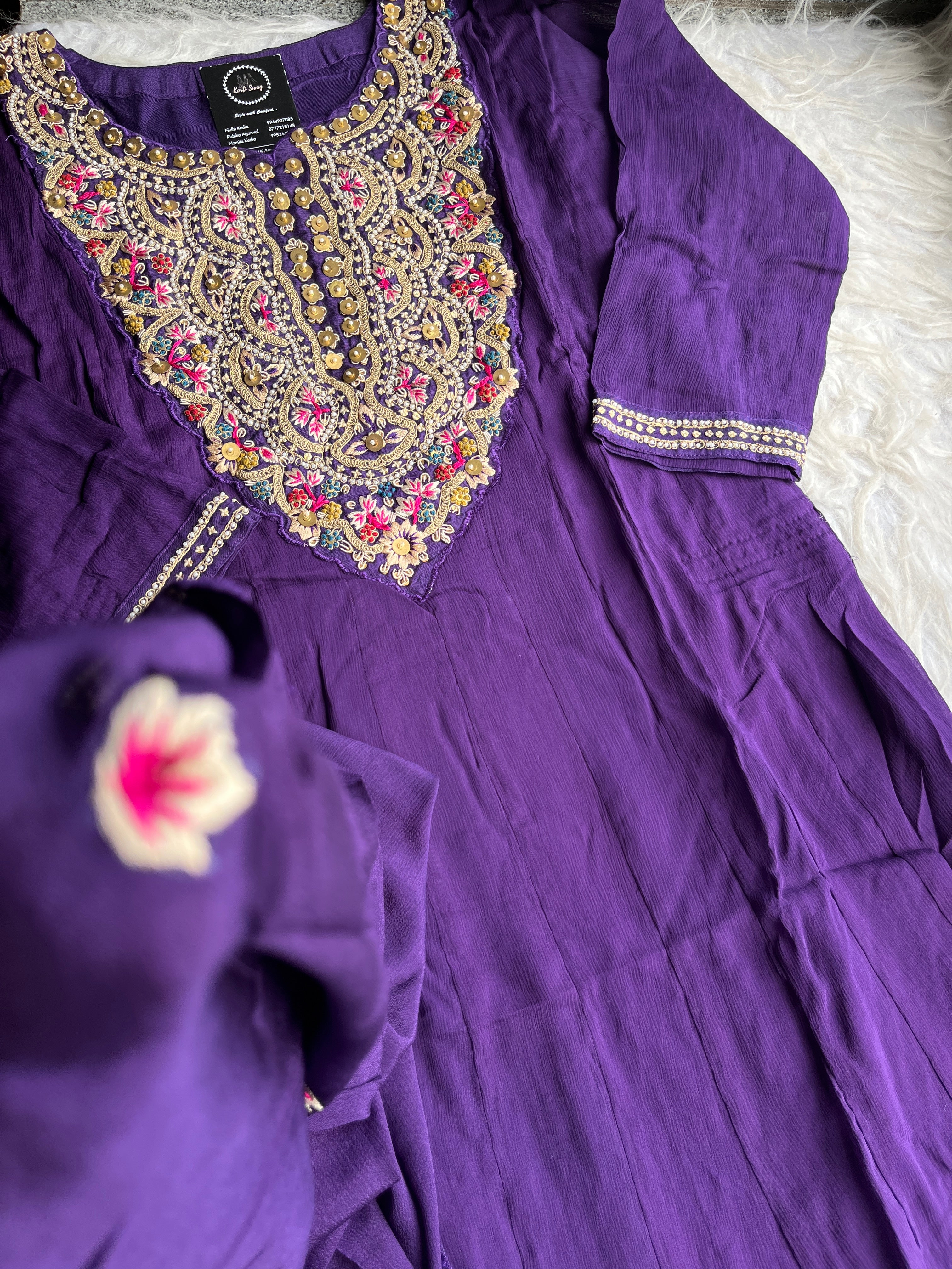 “SHRADDHA” Premium Georgette Handwork Anarkali Suit 💕✨ | KurtiSwag