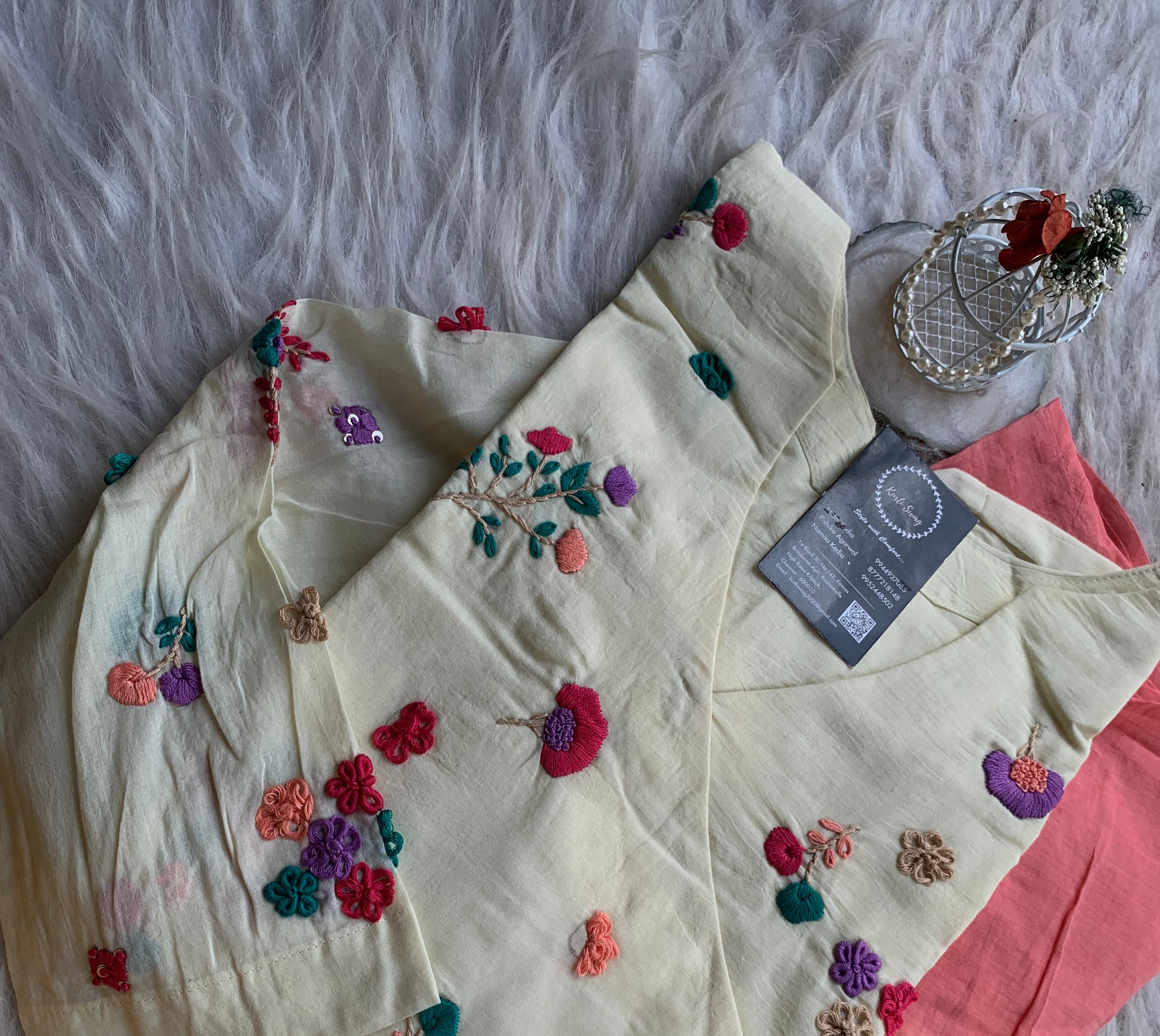 "ROSHNI" Pure Mul Cotton Kurti In Ombré Shades | KurtiSwag