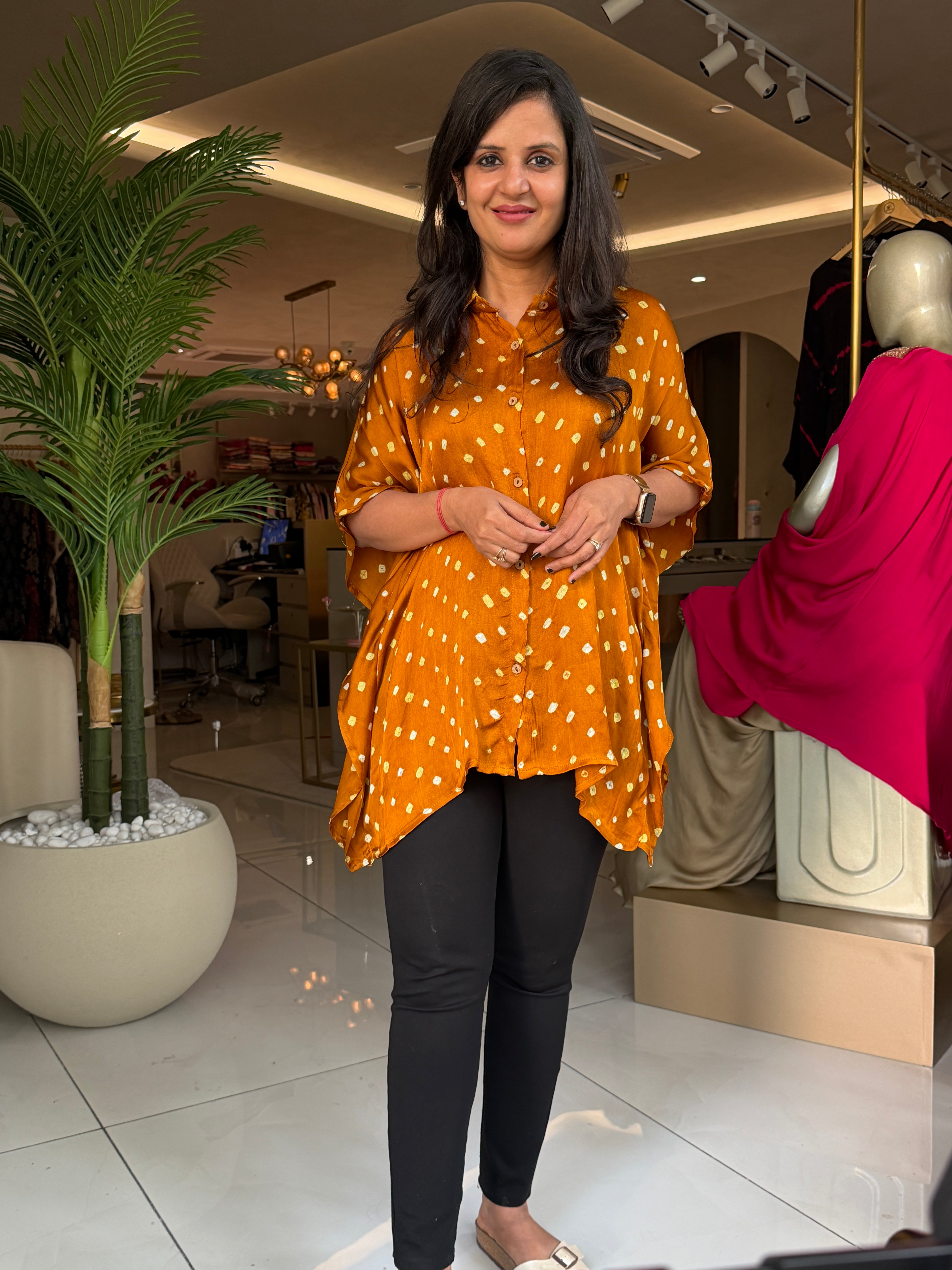 “BANDHNI” Ajrakh Modal Silk Kaftan Shirts ✨💕 | KurtiSwag