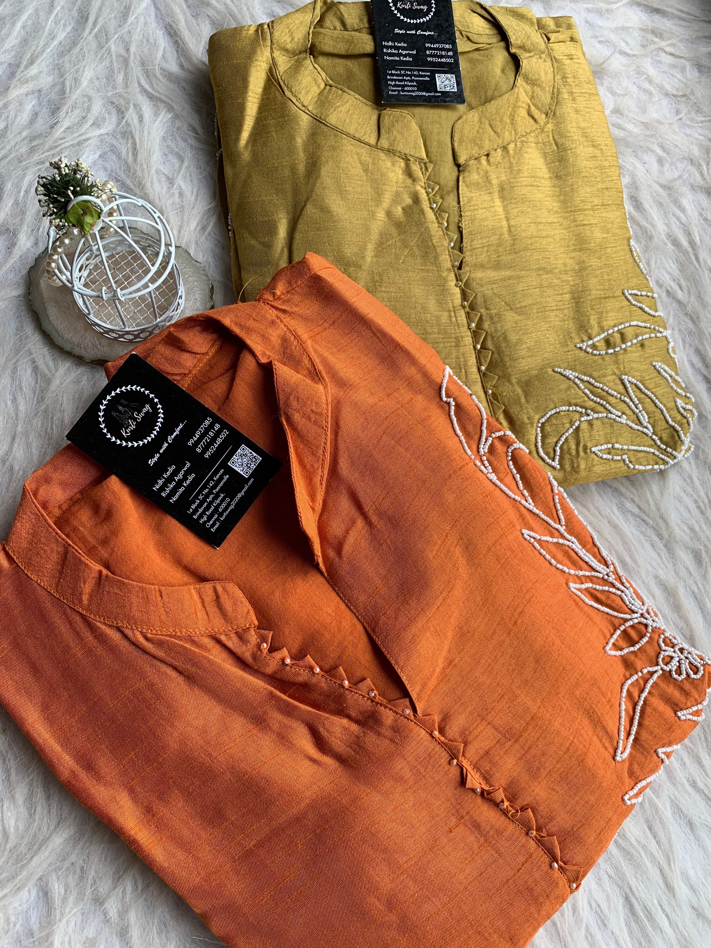 “YATIKA” Dola Silk Pearl Embellished Coord Set ✨❤️ | KurtiSwag