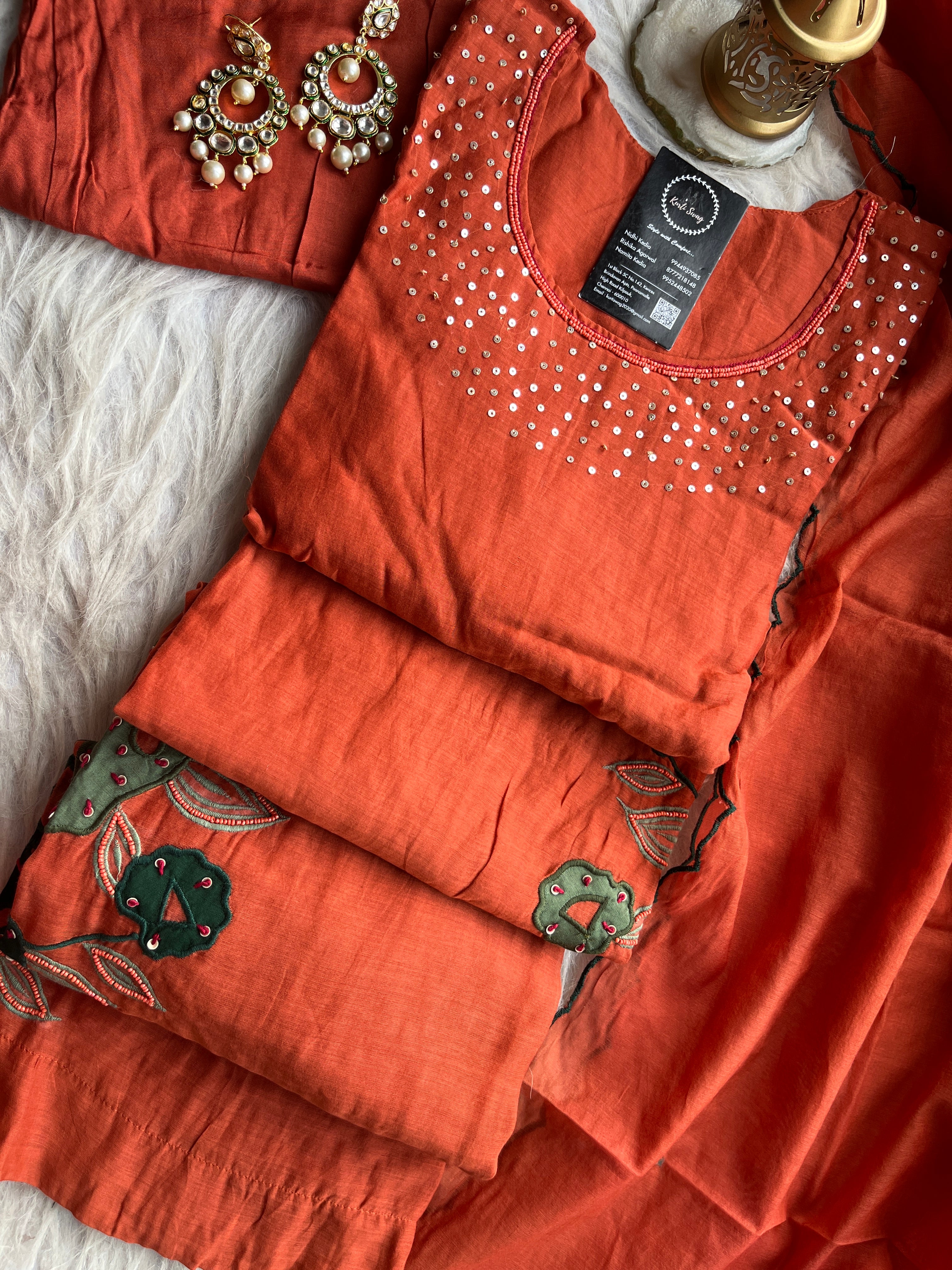 “ALBELI” Premium Mul Chanderi A Line Suit sets 💕❤️✨ | KurtiSwag