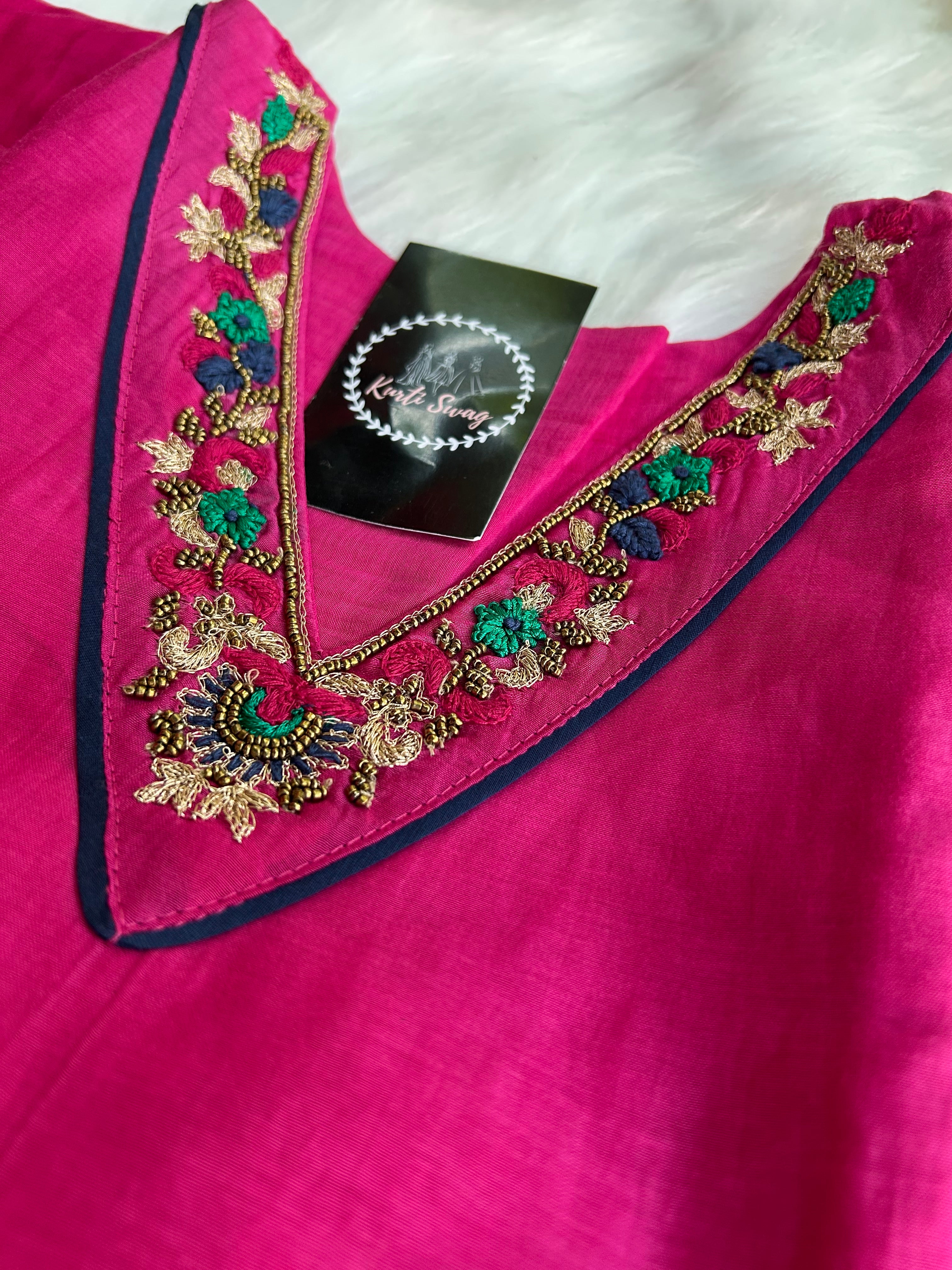“KOMAL” Mul Chanderi Kurta Set | KurtiSwag