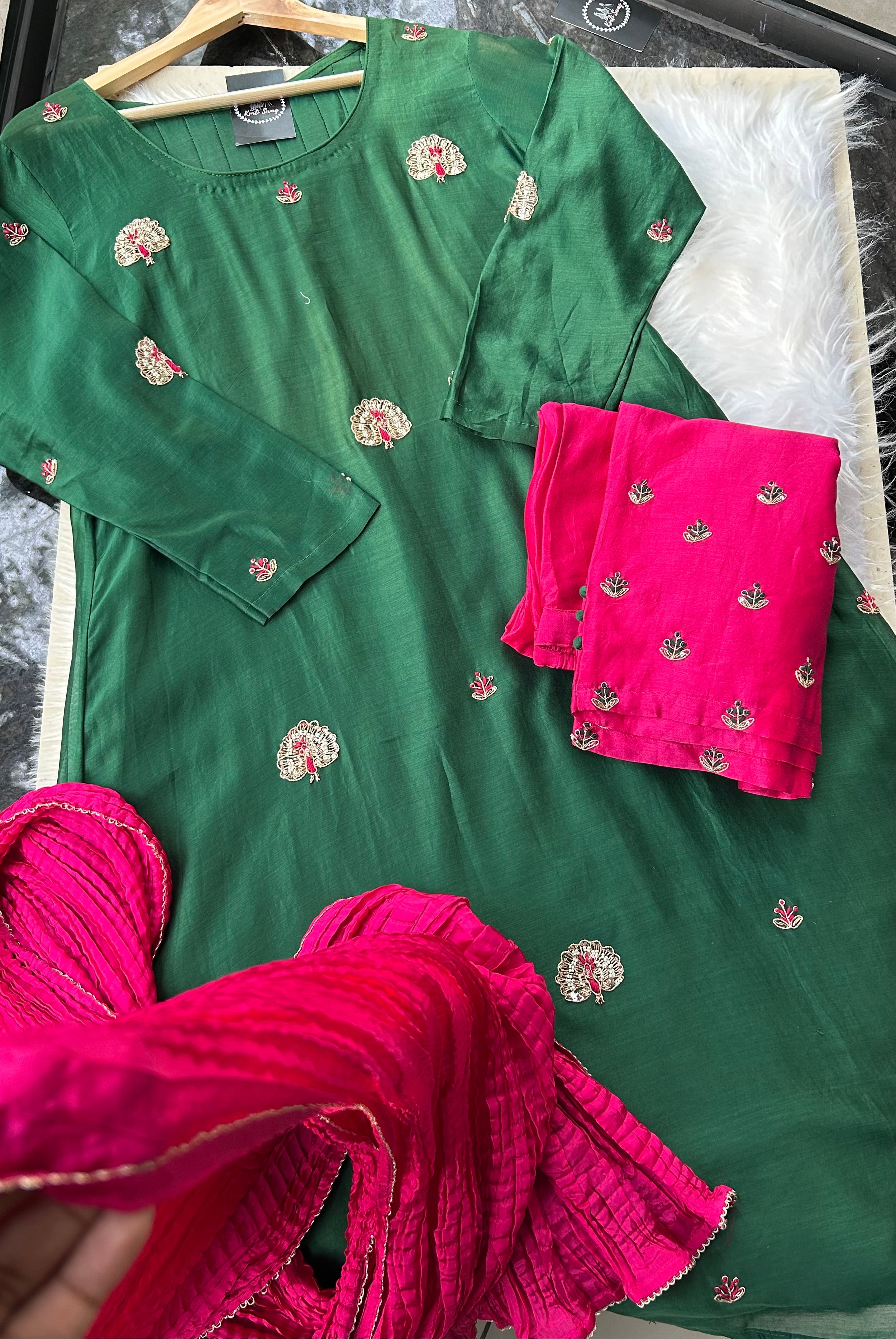 “SHAMA” Pure Chanderi Festive Wear Suit Set ✨🩷 | KurtiSwag