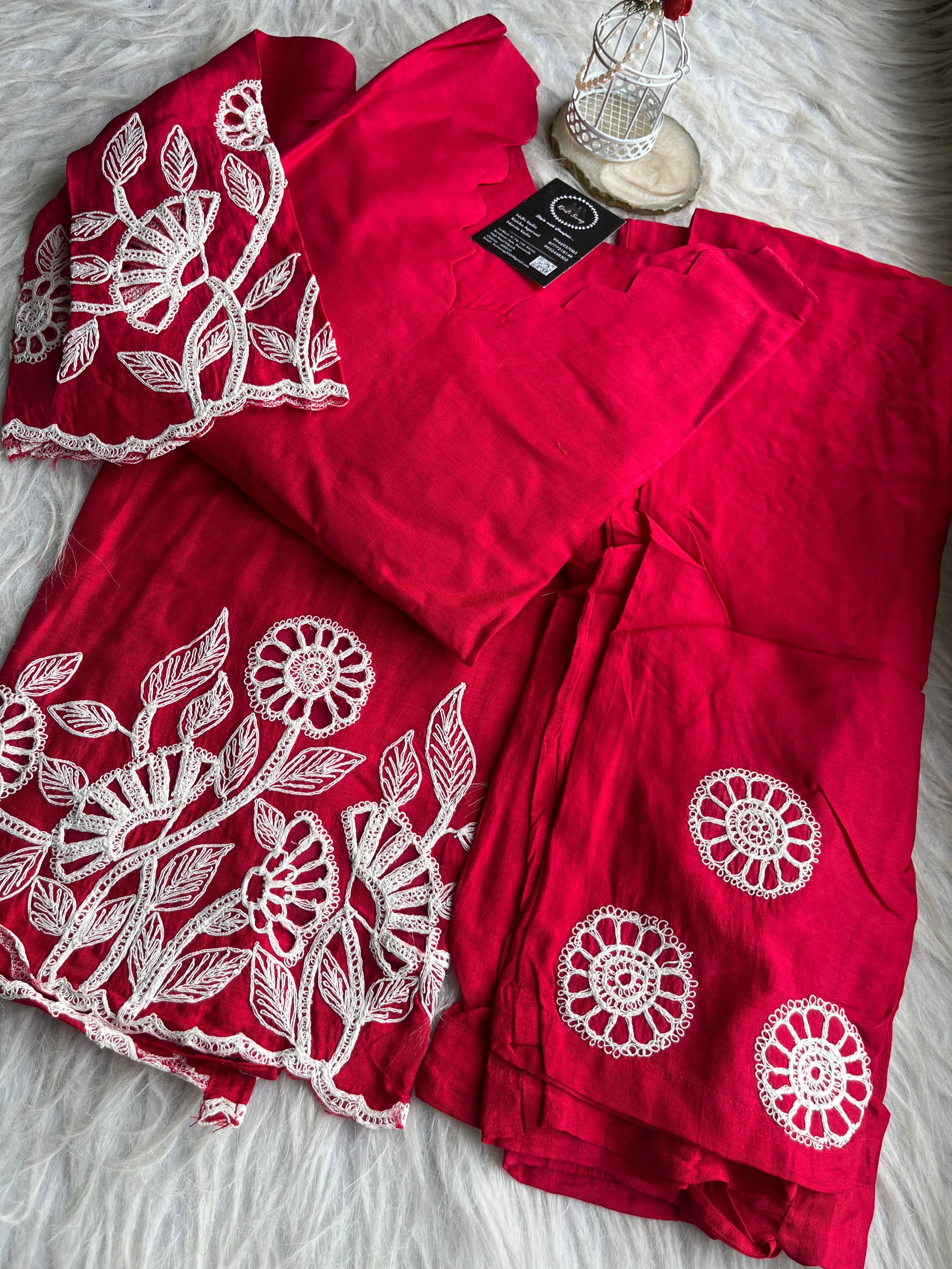 “HEERAL” Dola Silk Thread Cut Work Coord Set ✨💕 | KurtiSwag
