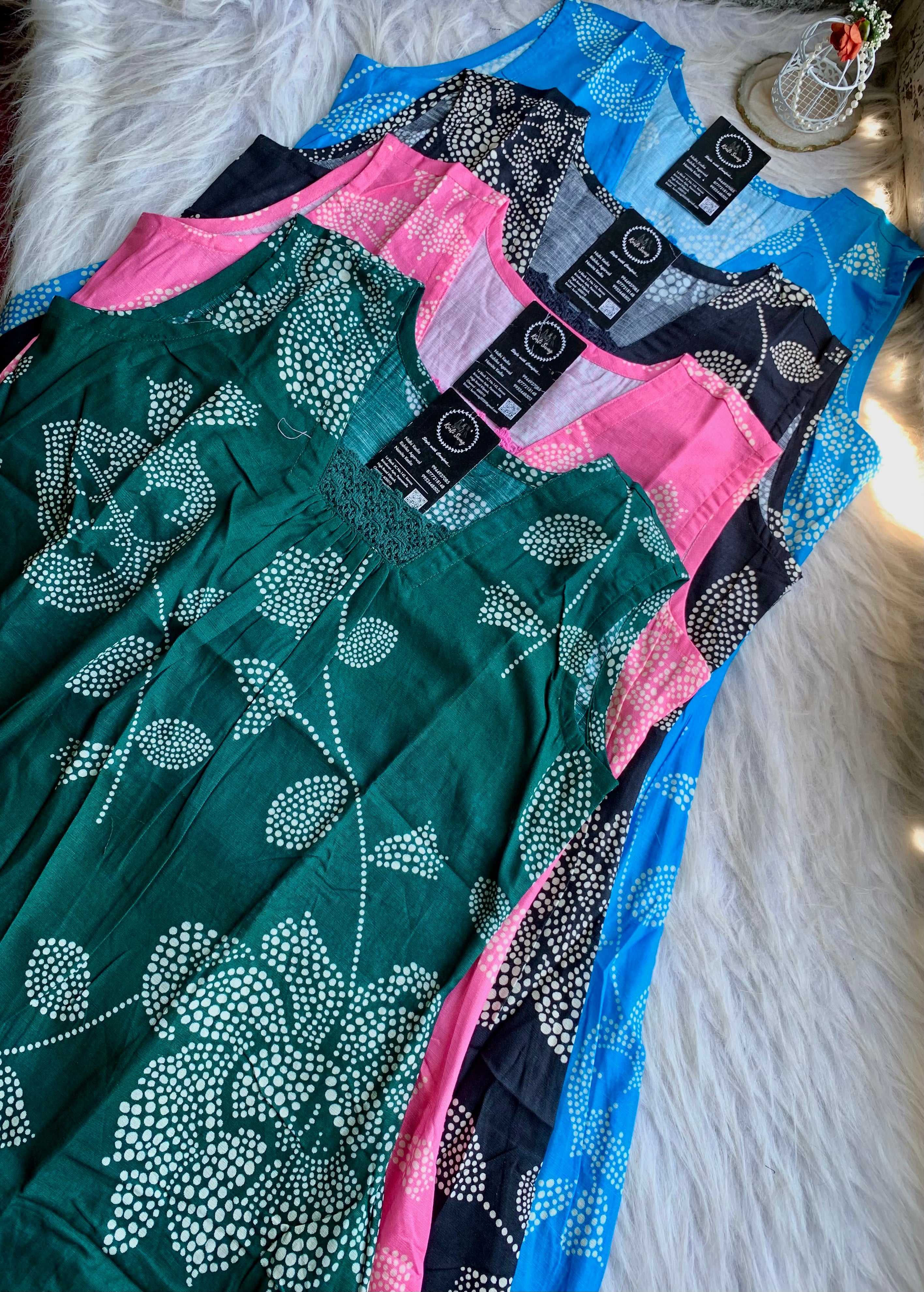 "TAMANA" Printed Sleeveless Cotton Kurta Pant Set ☀️ | KurtiSwag