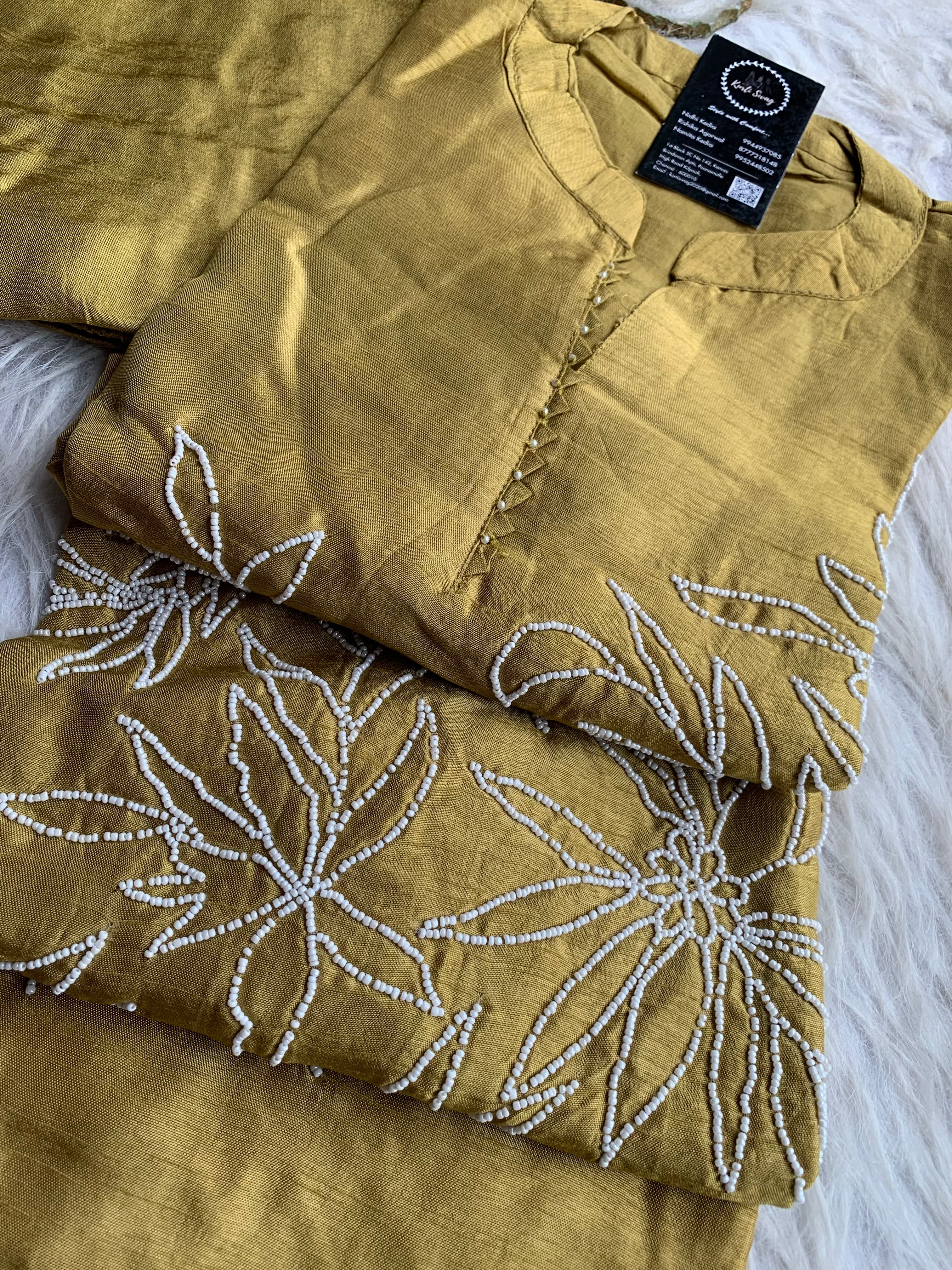 “YATIKA” Dola Silk Pearl Embellished Coord Set ✨❤️ | KurtiSwag