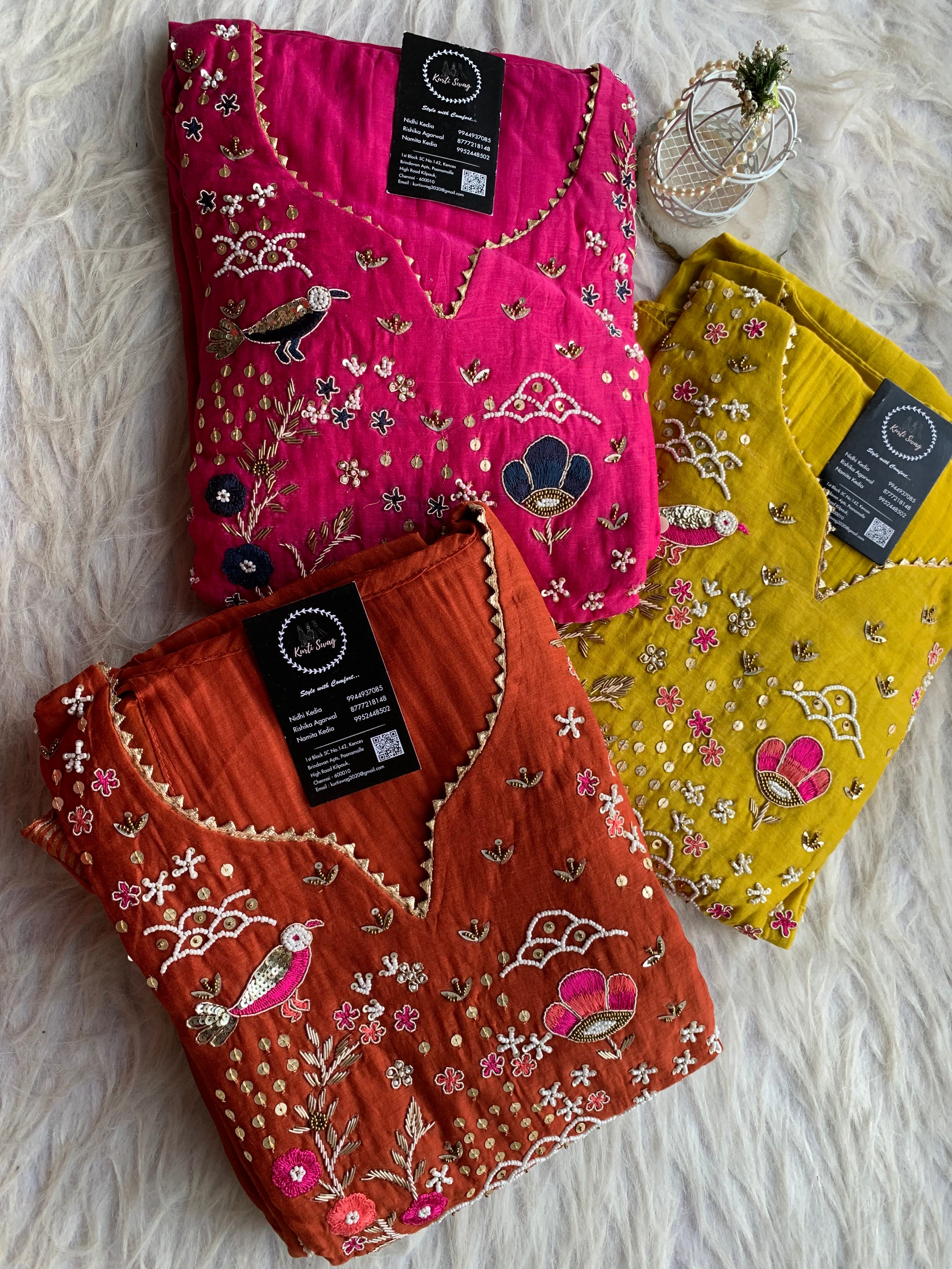 “GULNAAZ” Premium Mul Chanderi Festive Suit Set ✨💕 | KurtiSwag