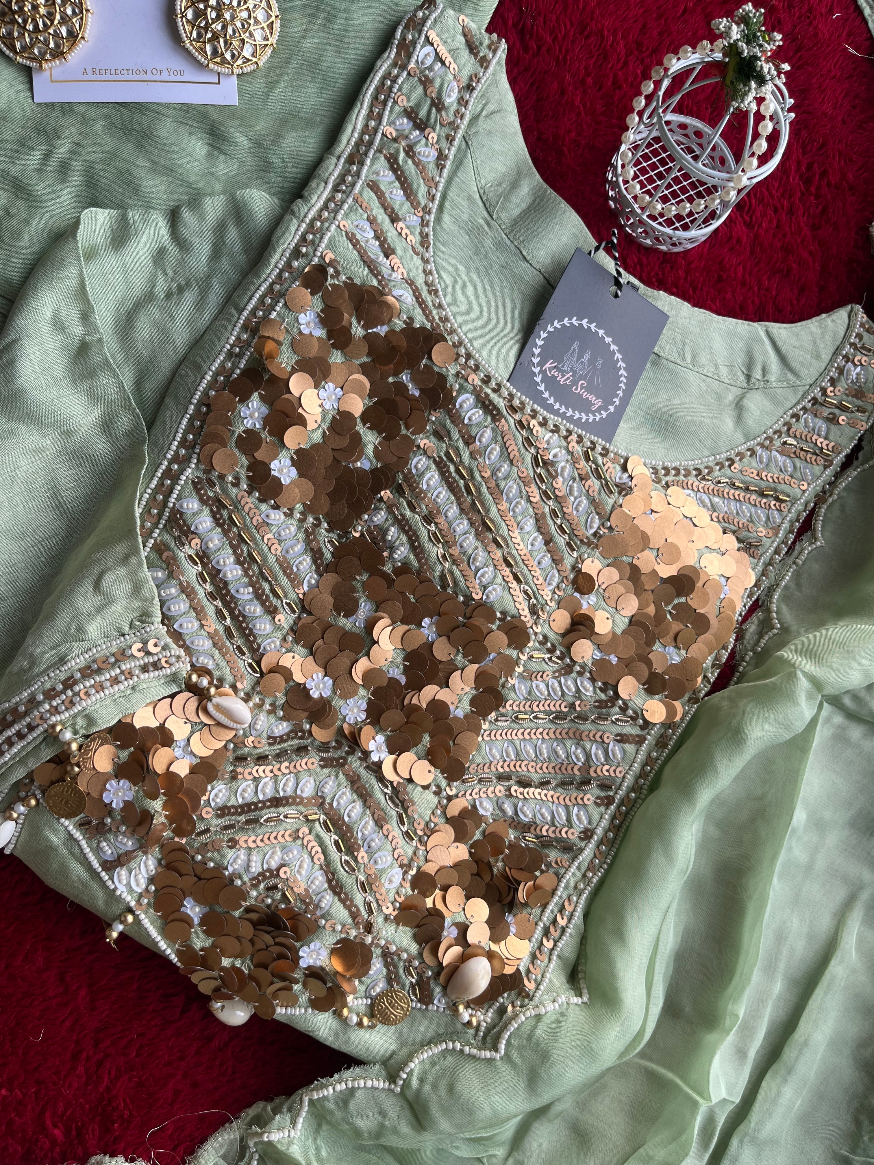 “RIHAANA” Dola Silk Sequence Suit Set ✨💕 | KurtiSwag