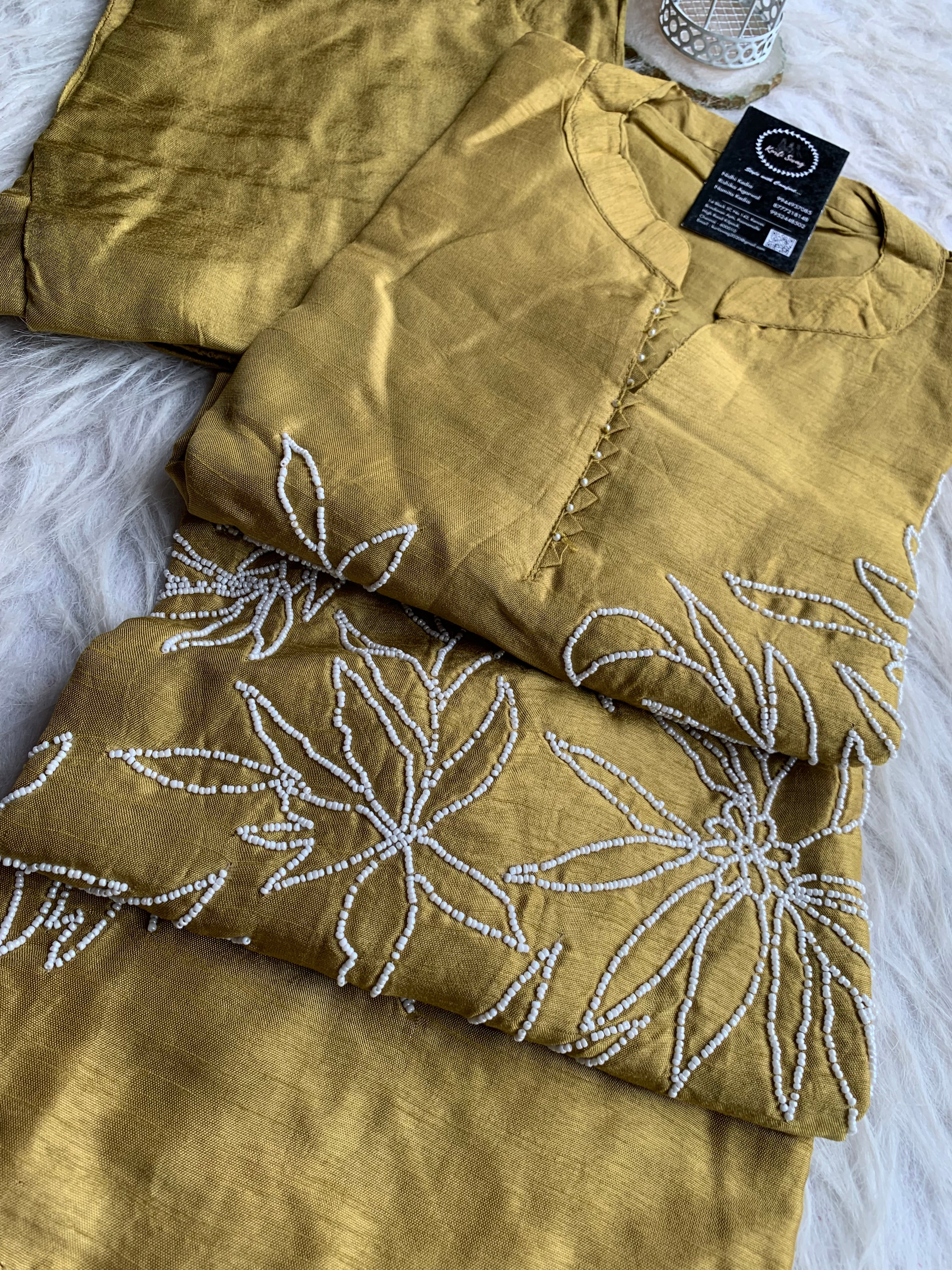 “YATIKA” Dola Silk Pearl Embellished Coord Set ✨❤️ | KurtiSwag