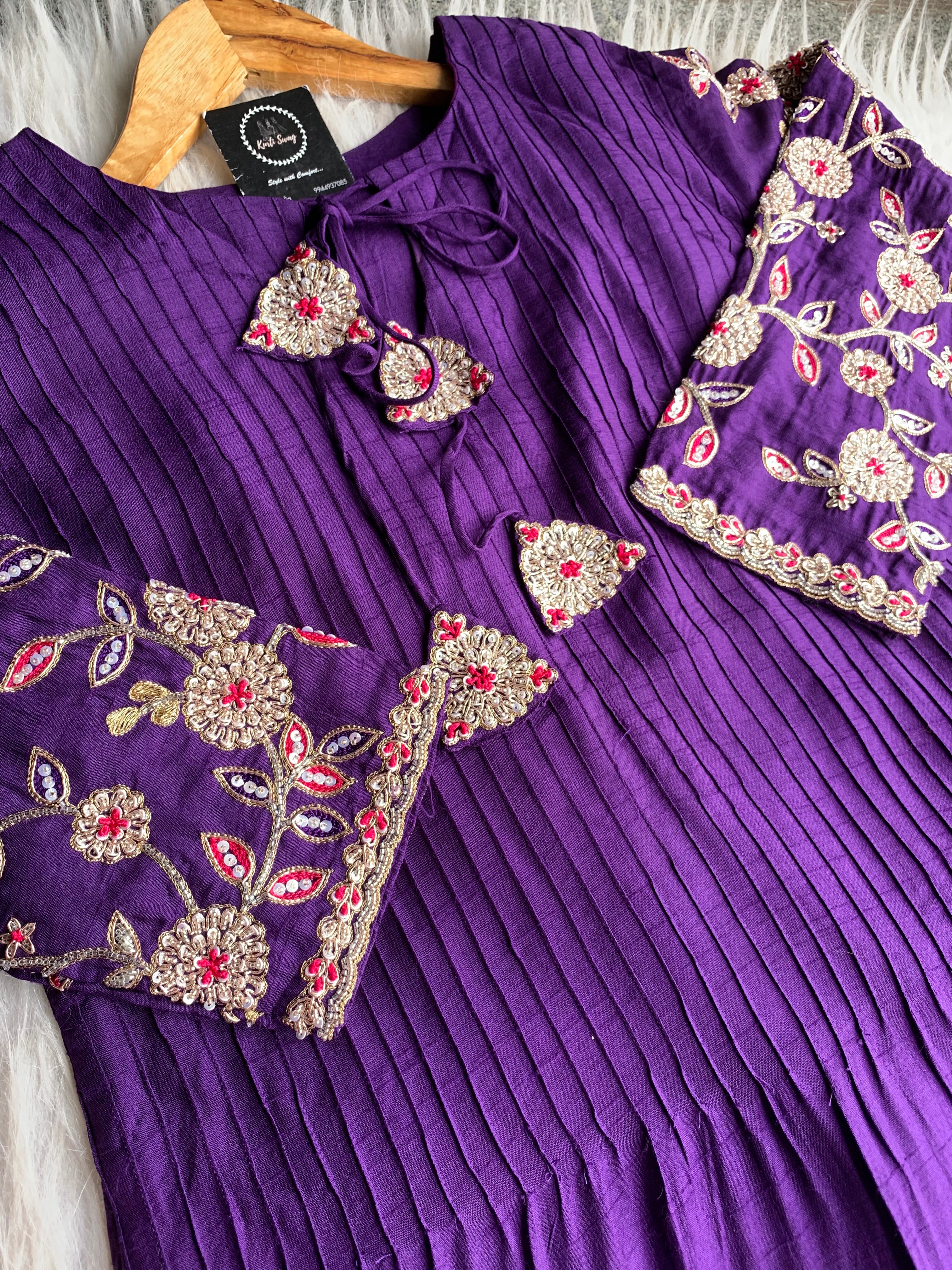 “SON CHIDYA” Premium Dola Silk Kurta With Handwork | KurtiSwag