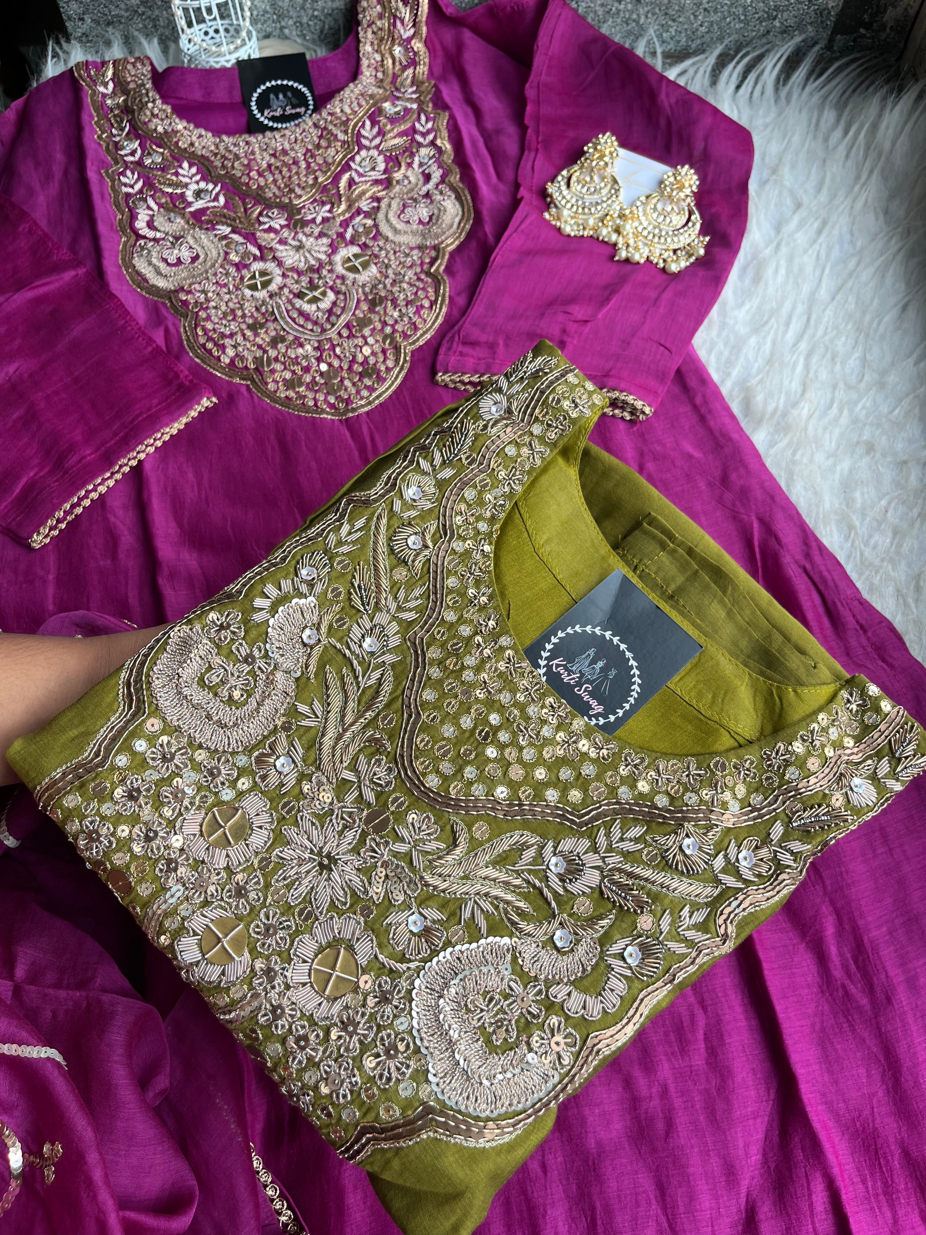 “SAMRAKSHA” Premium Festive Suit Set In Mul Chanderi ✨💕 | KurtiSwag