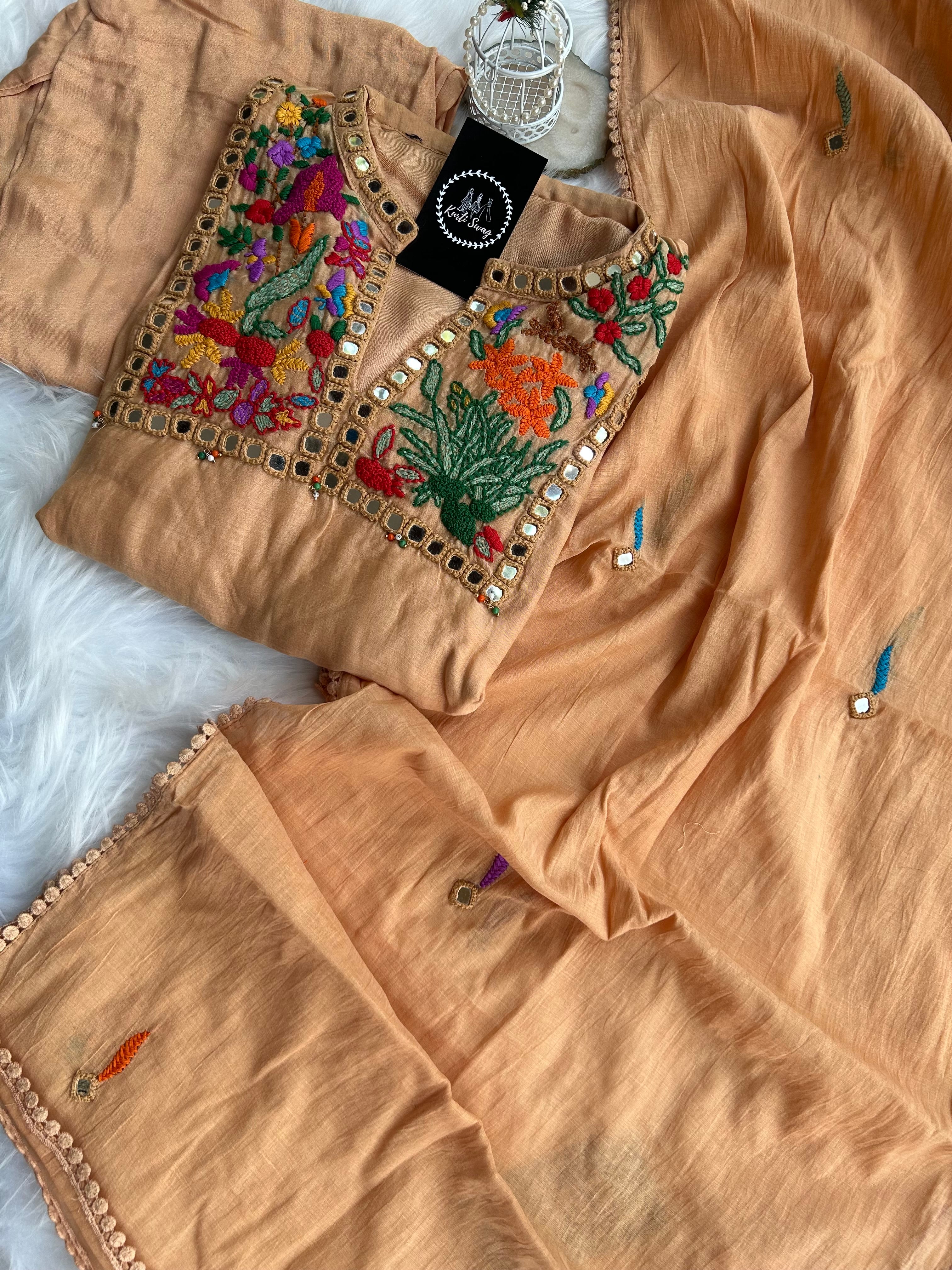 “SITARA DHAGA”Premium Mul Chanderi Kurta Set✨❤️ | KurtiSwag