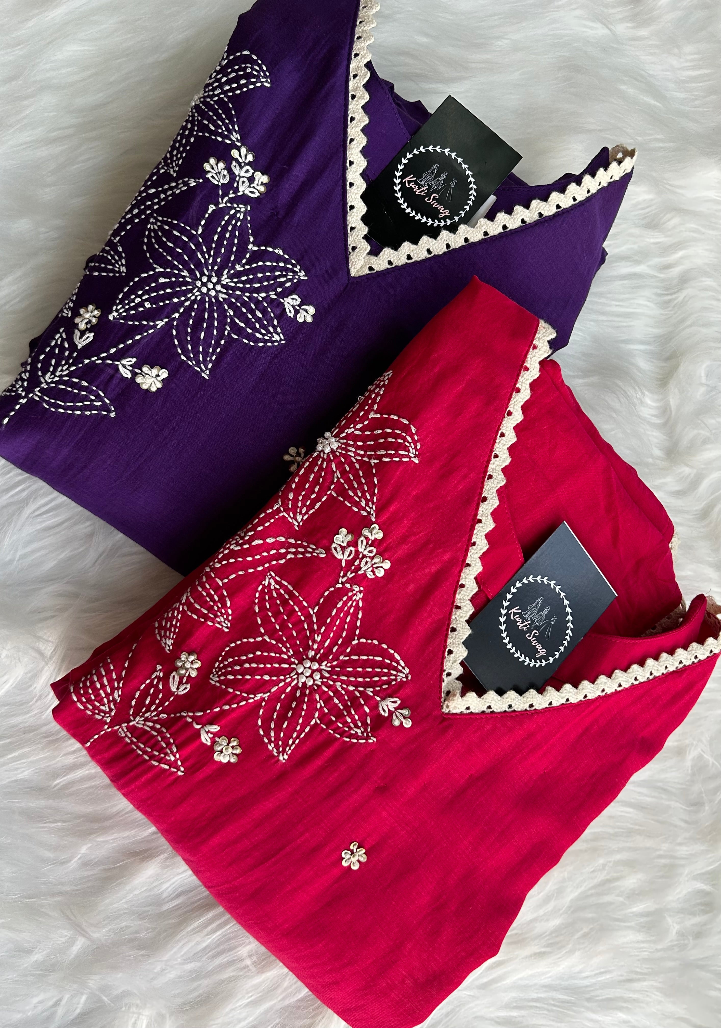 “AADYA” Premium Dola Silk Thread Embroidered Suit Set ✨♥️ | KurtiSwag
