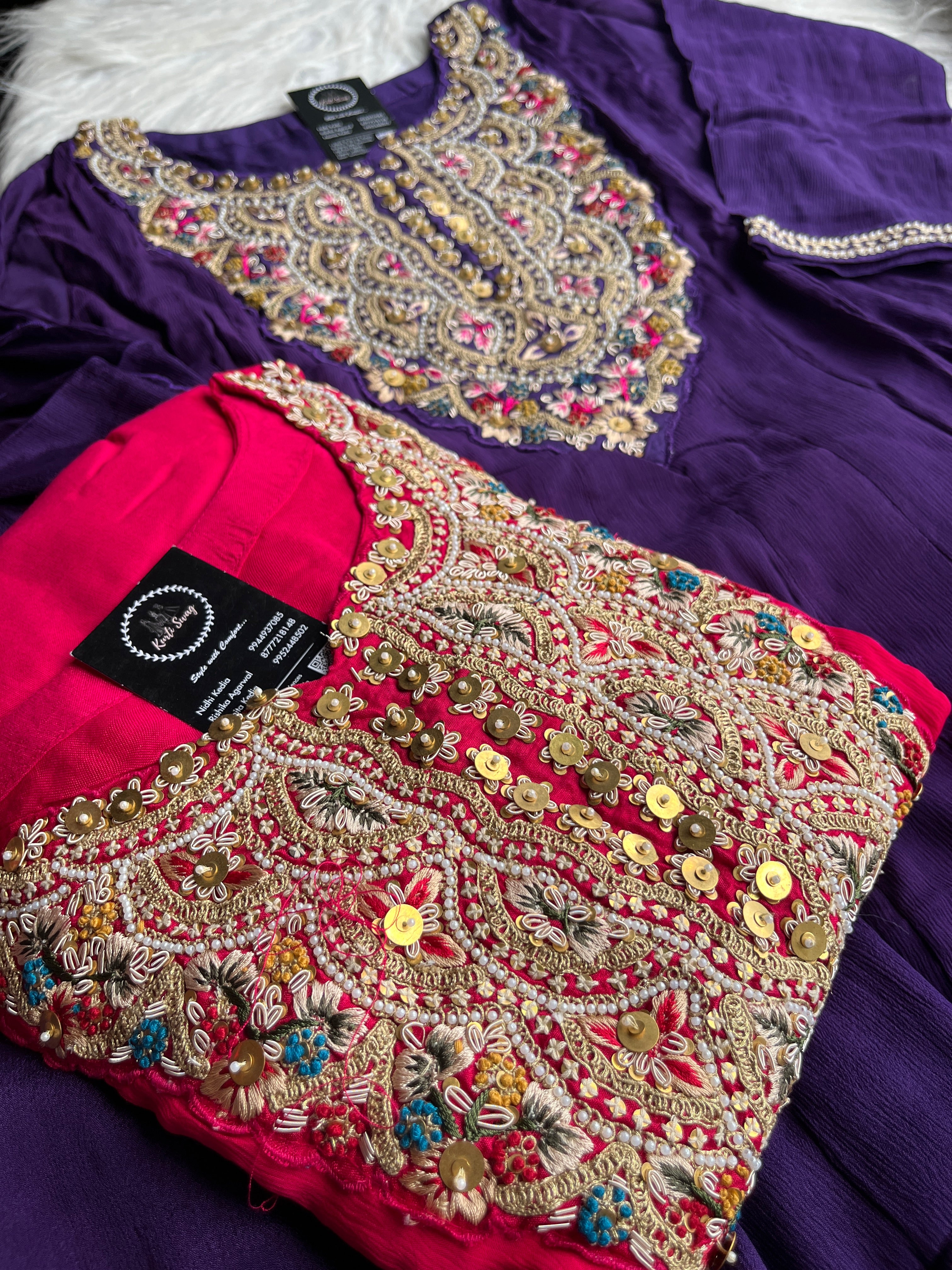 “SHRADDHA” Premium Georgette Handwork Anarkali Suit 💕✨ | KurtiSwag