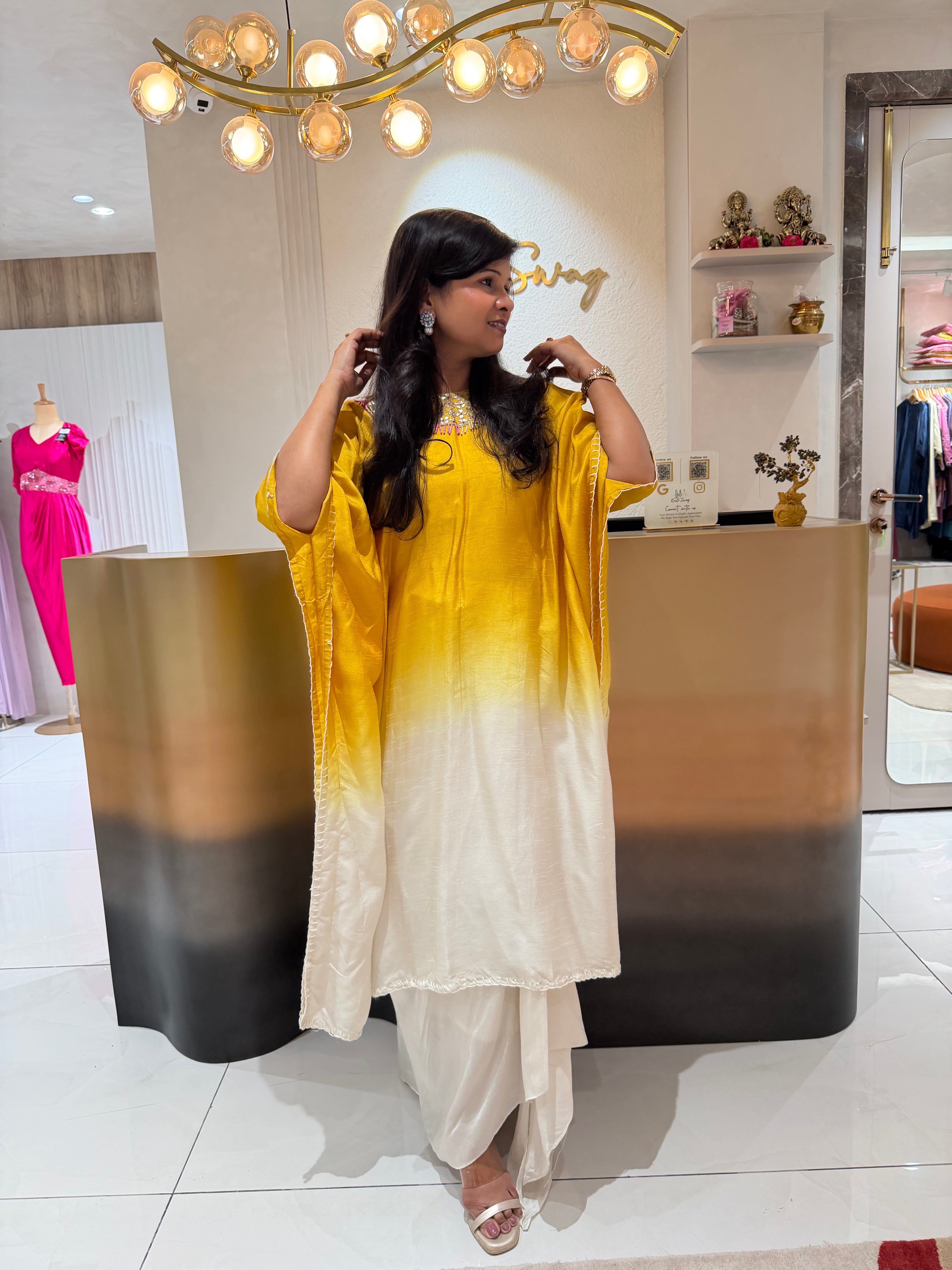 “DEEKSHA” Ombre Gota Set with Drape Skirt ✨💕 | KurtiSwag