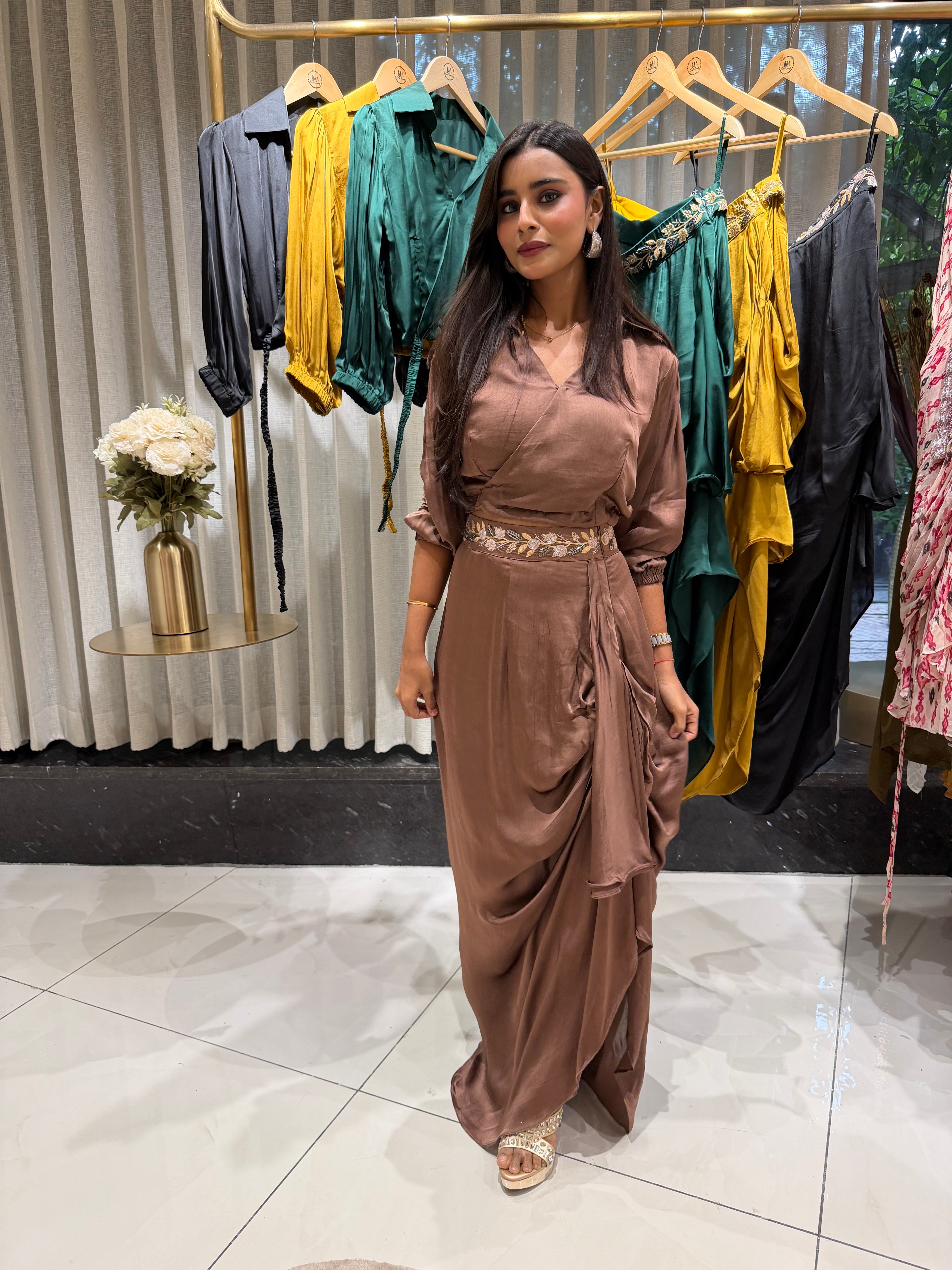 “SHASHA” Indowestern Crop Top And Skirt Set ✨💕 | KurtiSwag