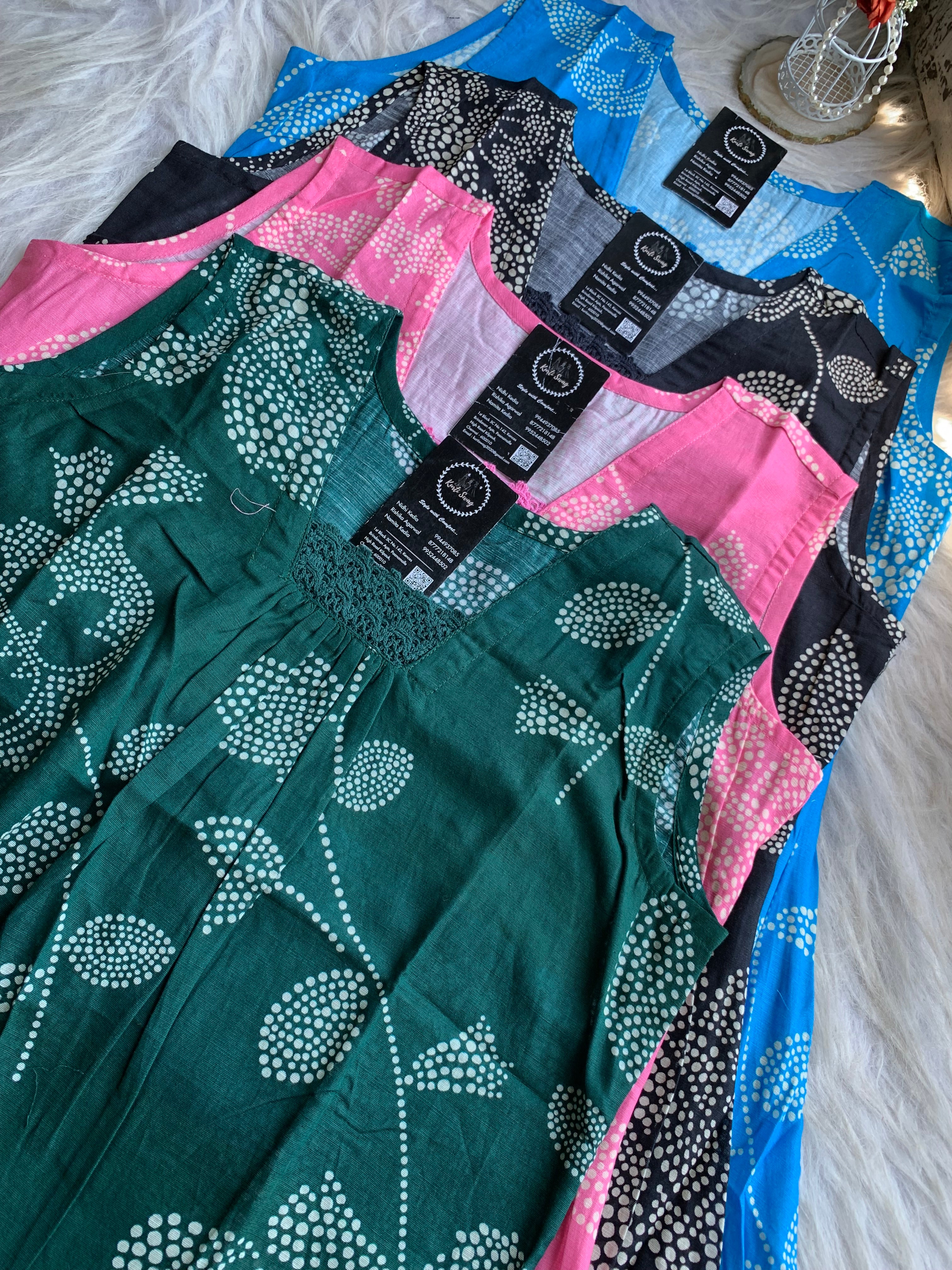 "TAMANA" Printed Sleeveless Cotton Kurta Pant Set ☀️ | KurtiSwag