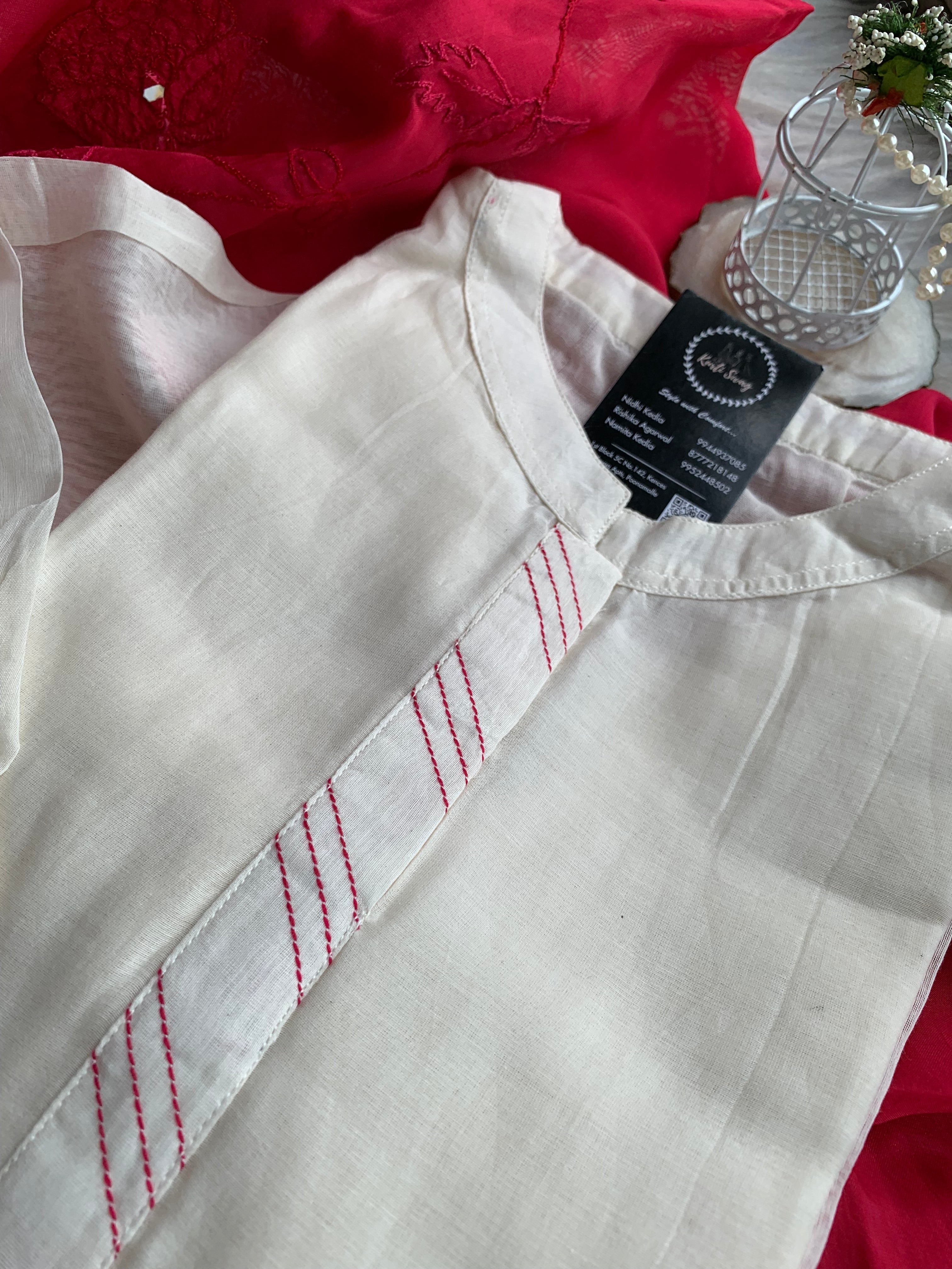 “MANASA” Mul Chanderi Applique Suit Set ✨♥️ | KurtiSwag