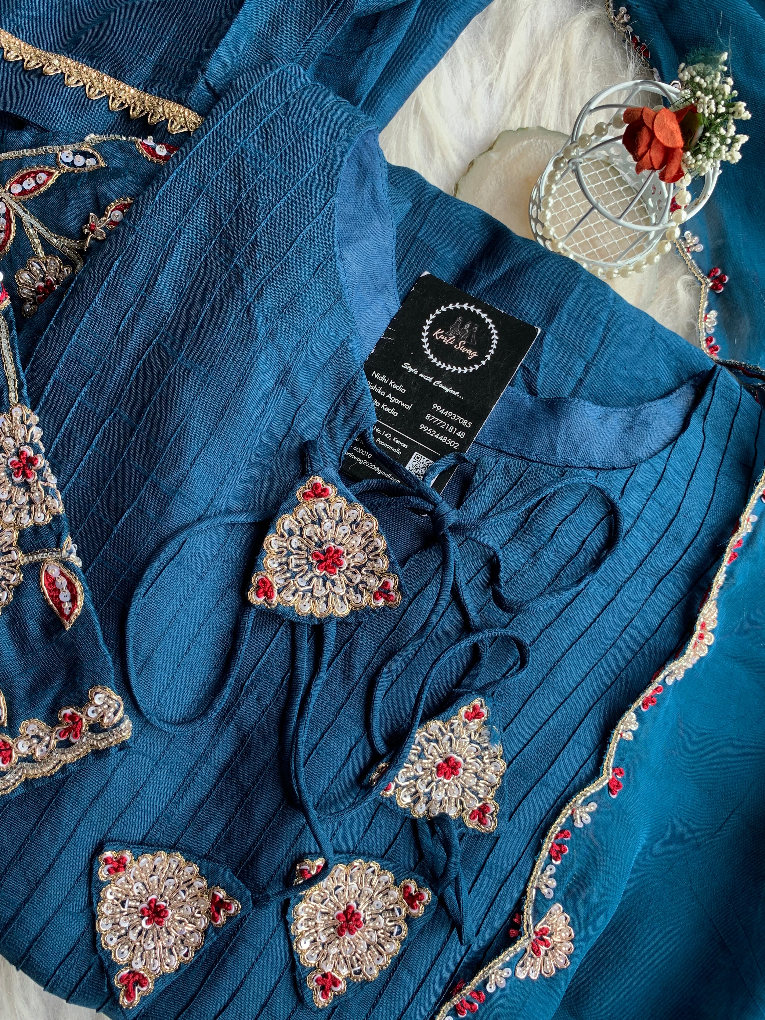 “SON CHIDYA” Premium Dola Silk Kurta With Handwork | KurtiSwag